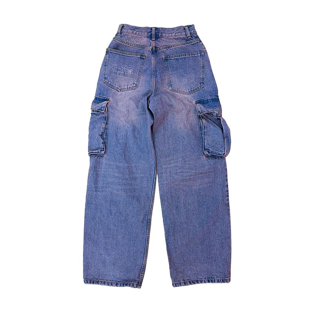 Other Hotter than Hell Washed Pink and Blue Cargo Pants (S) Size 26" / US 2 / IT 38 - 2 Thumbnail