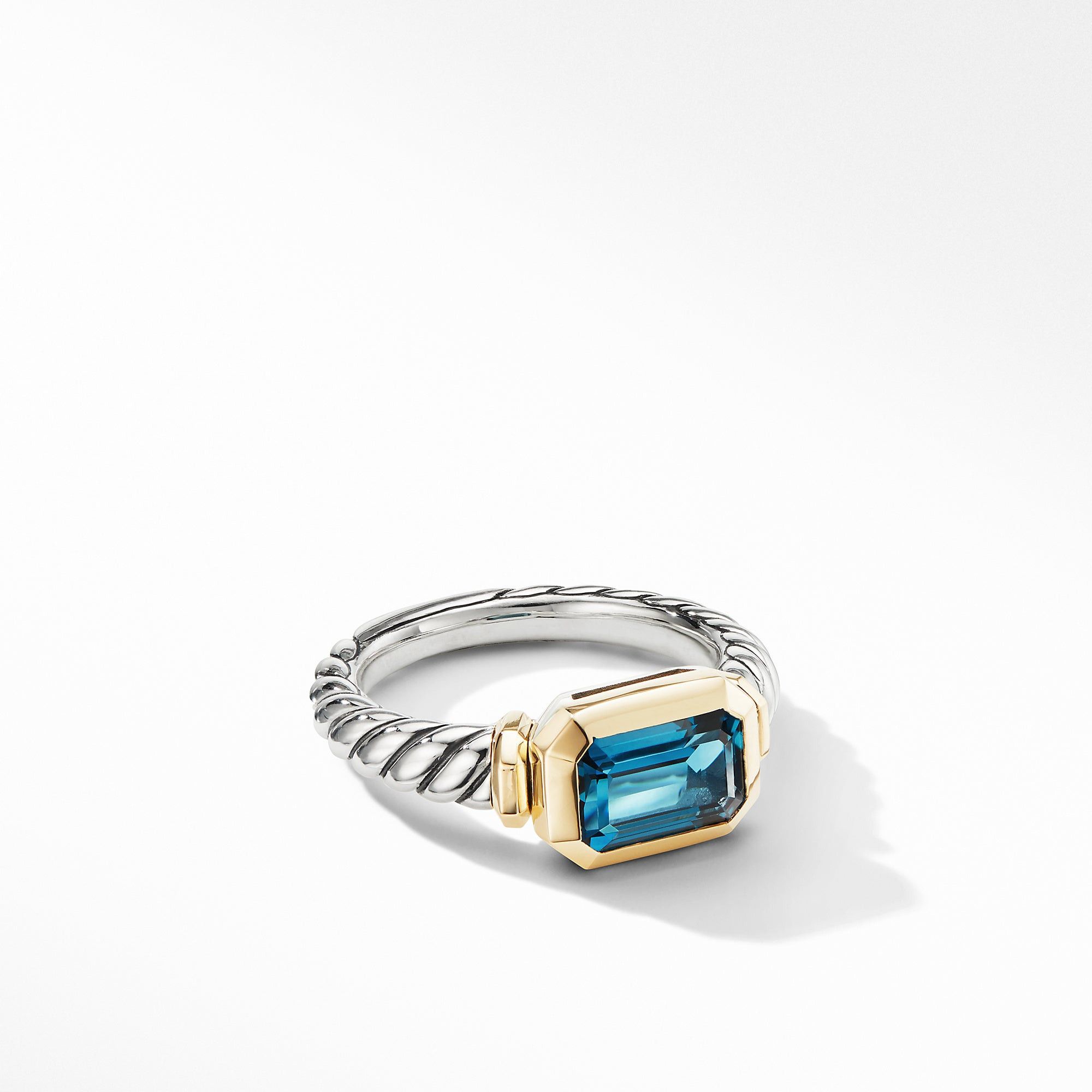 David Yurman o1w1db10325 Novella Ring Hampton Blue Topaz andYellow Gold Size ONE SIZE - 1 Thumbnail