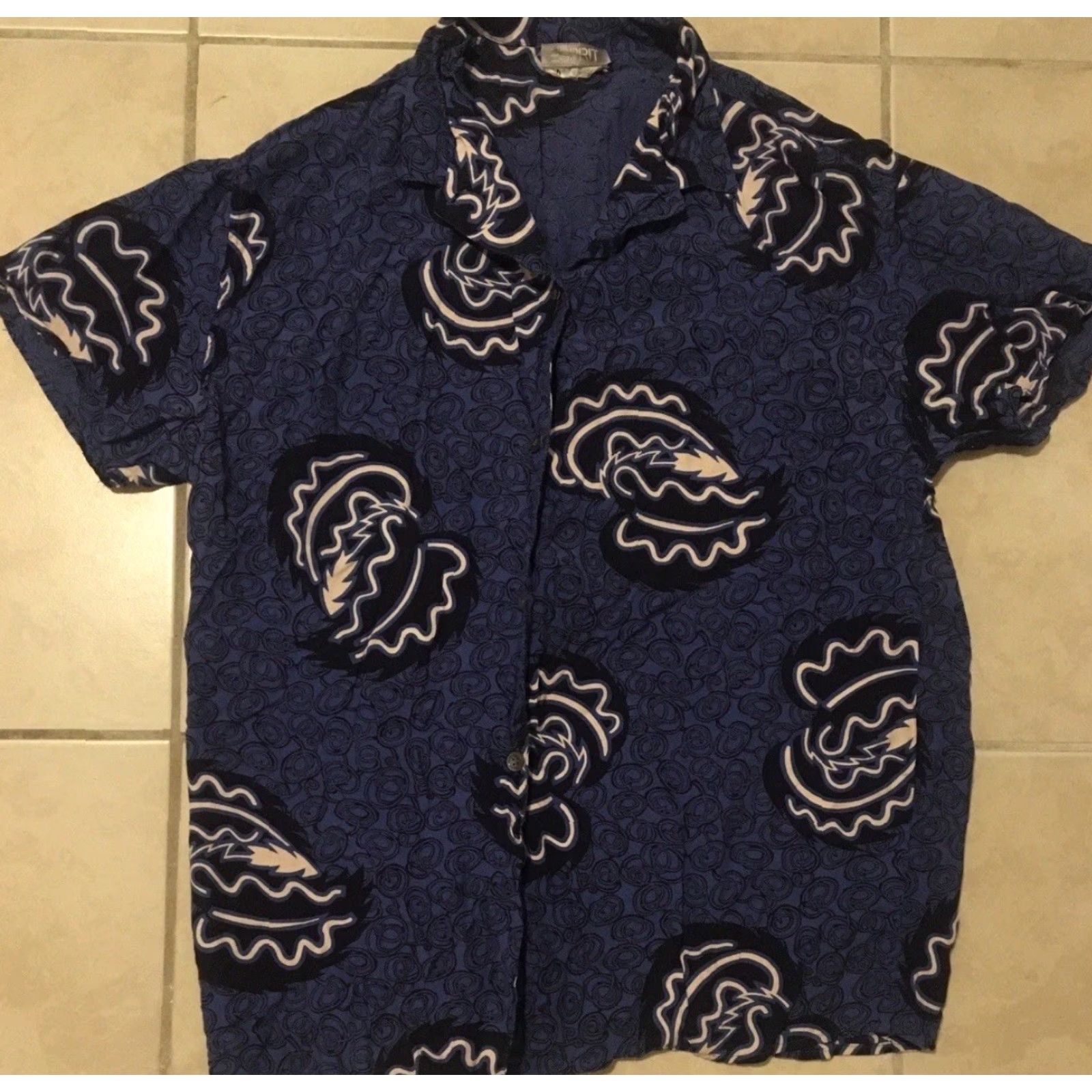Esprit Vtg 90s Esprit Abstract Art All Over Print Button-Up Women’s M Blue Shirt Size M / US 6-8 / IT 42-44 - 2 Thumbnail