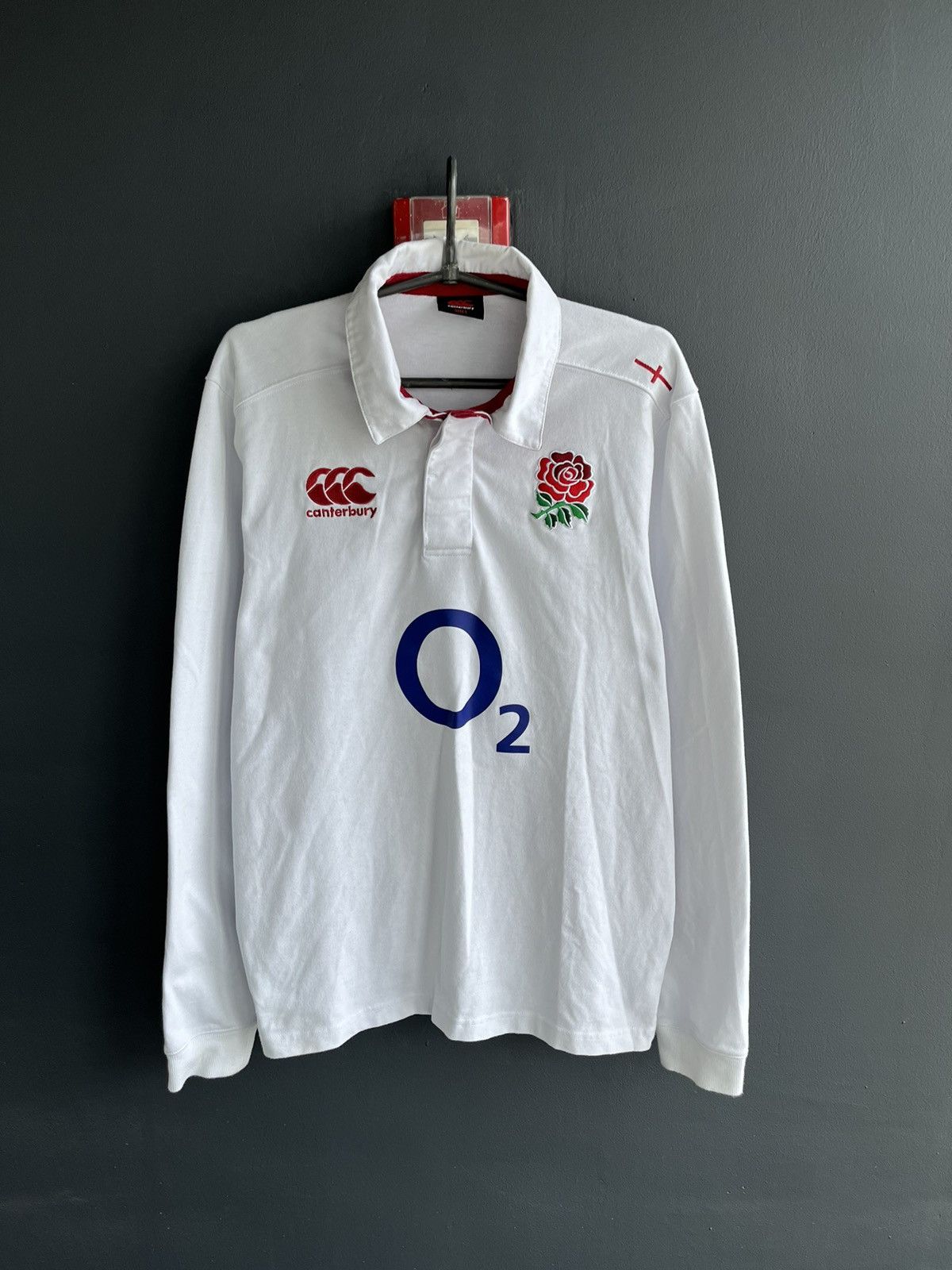 Pre-owned England Rugby League X Vintage Y2k Canterbury England Rugby World Cup Winner Jersey In White