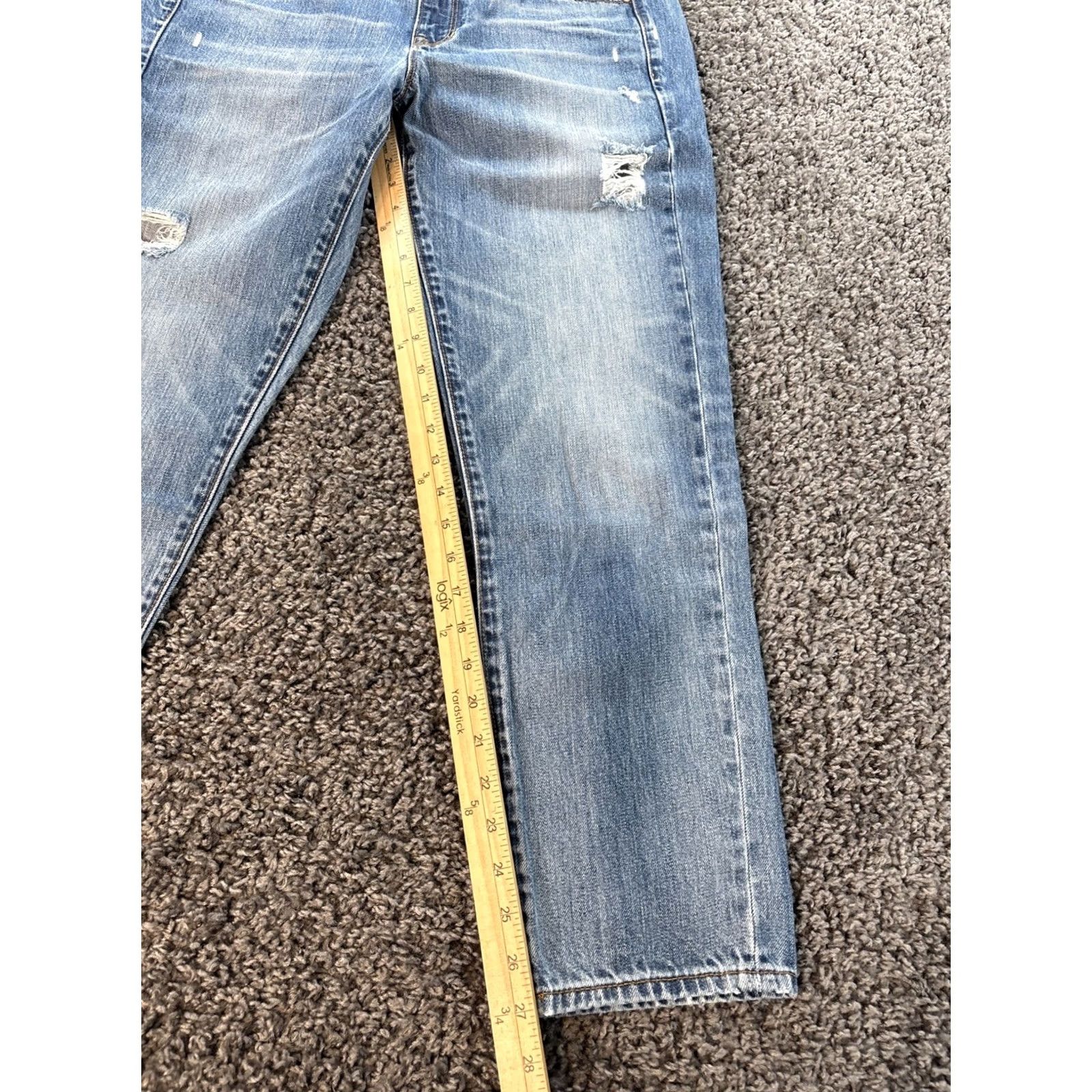 Gap VINTAGE Gap 1969 Jeans Womens 30x27 Light Wash Mid Rise Distressed Boyfriend Jeans Woman Size 30" / US 8 / IT 44 - 2 Thumbnail