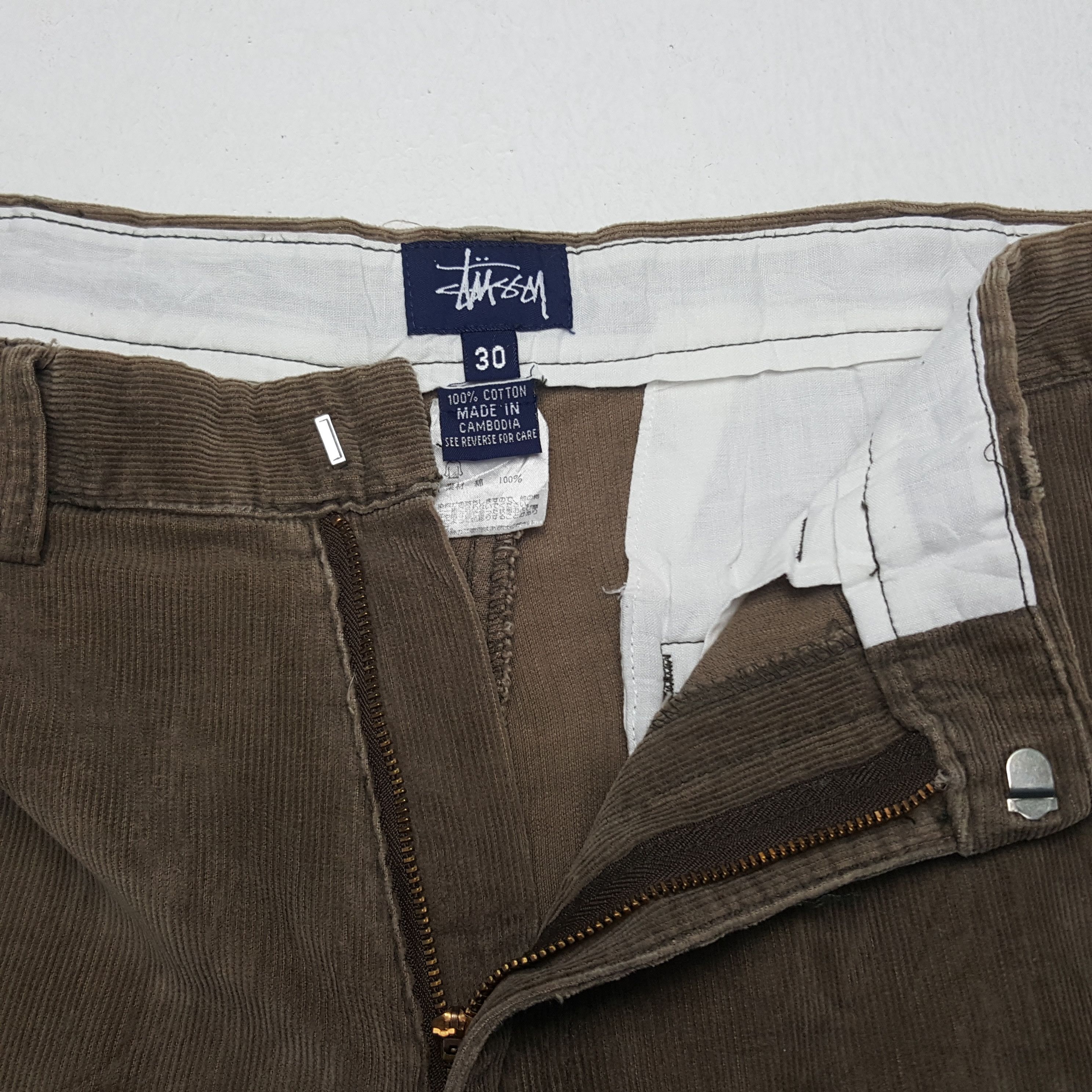 Stussy × Vintage Vintage Stussy USA Corduroy Custom Art Logo Pants Size US 29 - 12 Thumbnail