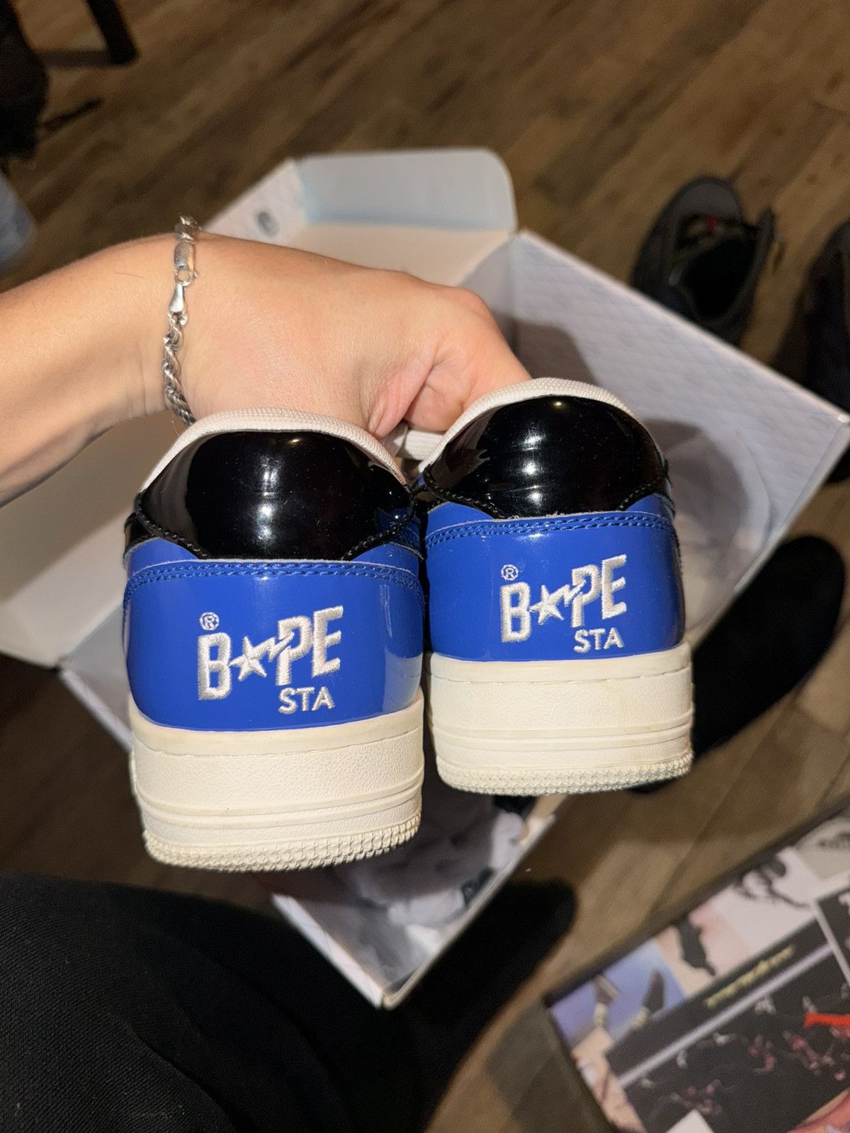 Bape BLUE WHITE AND BLUE BAPESTAS Size US 8 / EU 41 - 5 Thumbnail