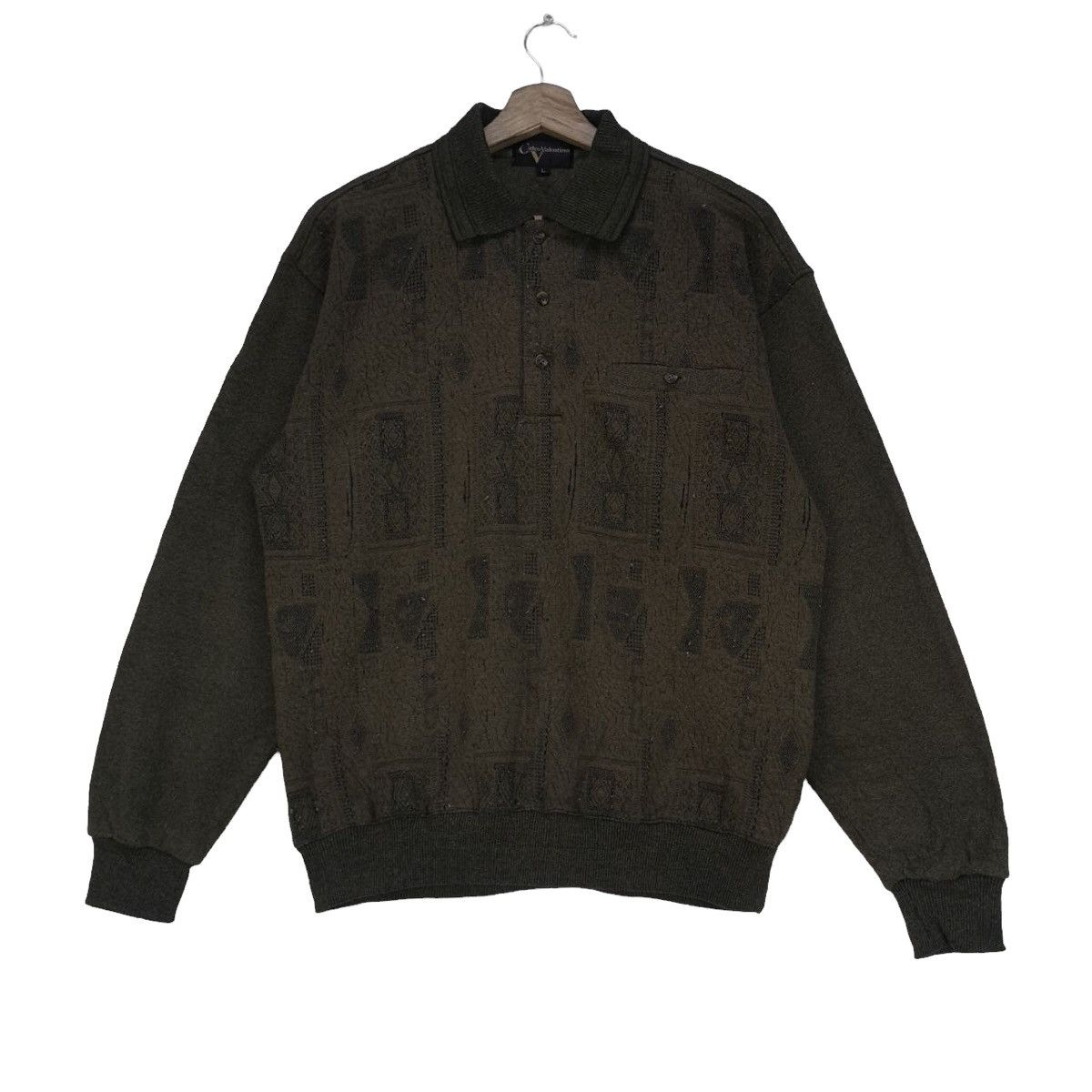 image of Italian Designers Carlo Valentino Sweatshirt Jacket in Brown, Men's (Size Medium)
