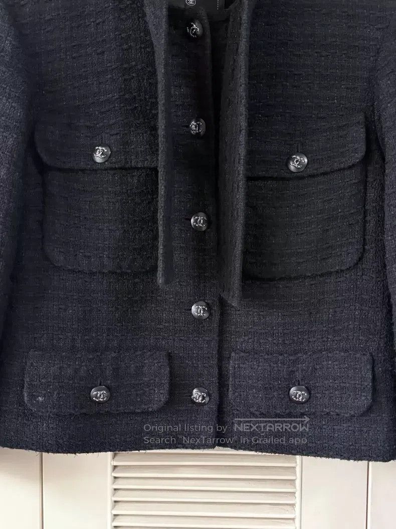 Chanel Chanel Black streamer thick-flowered short coat Size XXS / US 00 / IT 34 - 6 Thumbnail
