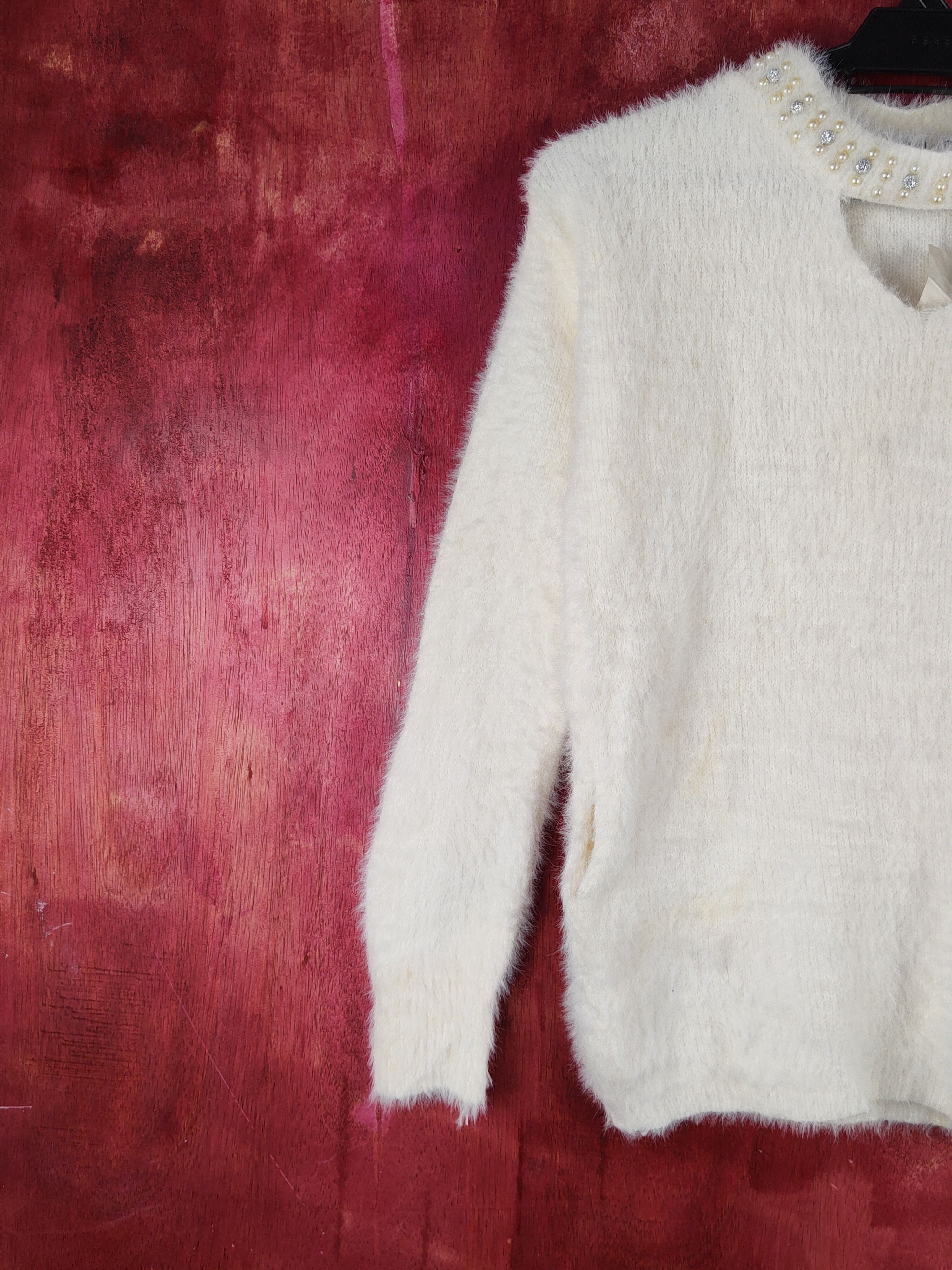 Homespun Knitwear × Japanese Brand R.L.O White Shag Shaggy Fur Mohair Knitwear #S1995 Size S / US 4 / IT 40 - 6 Thumbnail