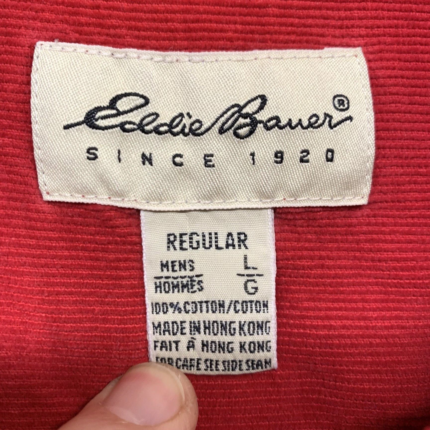 Eddie Bauer VINTAGE Eddie Bauer Corduroy Shirt Men's Large Red 90s Grunge Casual Winter Size US L / EU 52-54 / 3 - 3 Thumbnail