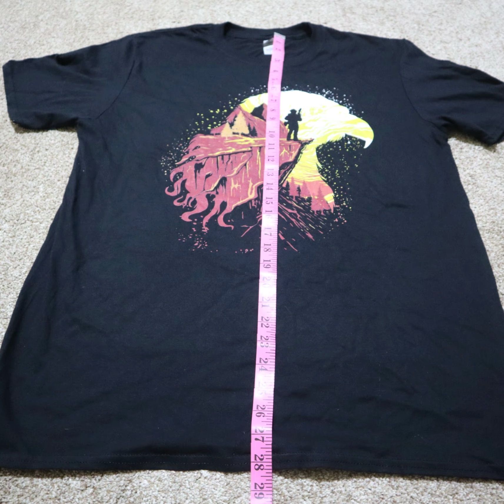 Gildan American Bald Eagle Patriotic Military Mountains Tee T-Shirt Adult Size L Large Size US L / EU 52-54 / 3 - 6 Thumbnail