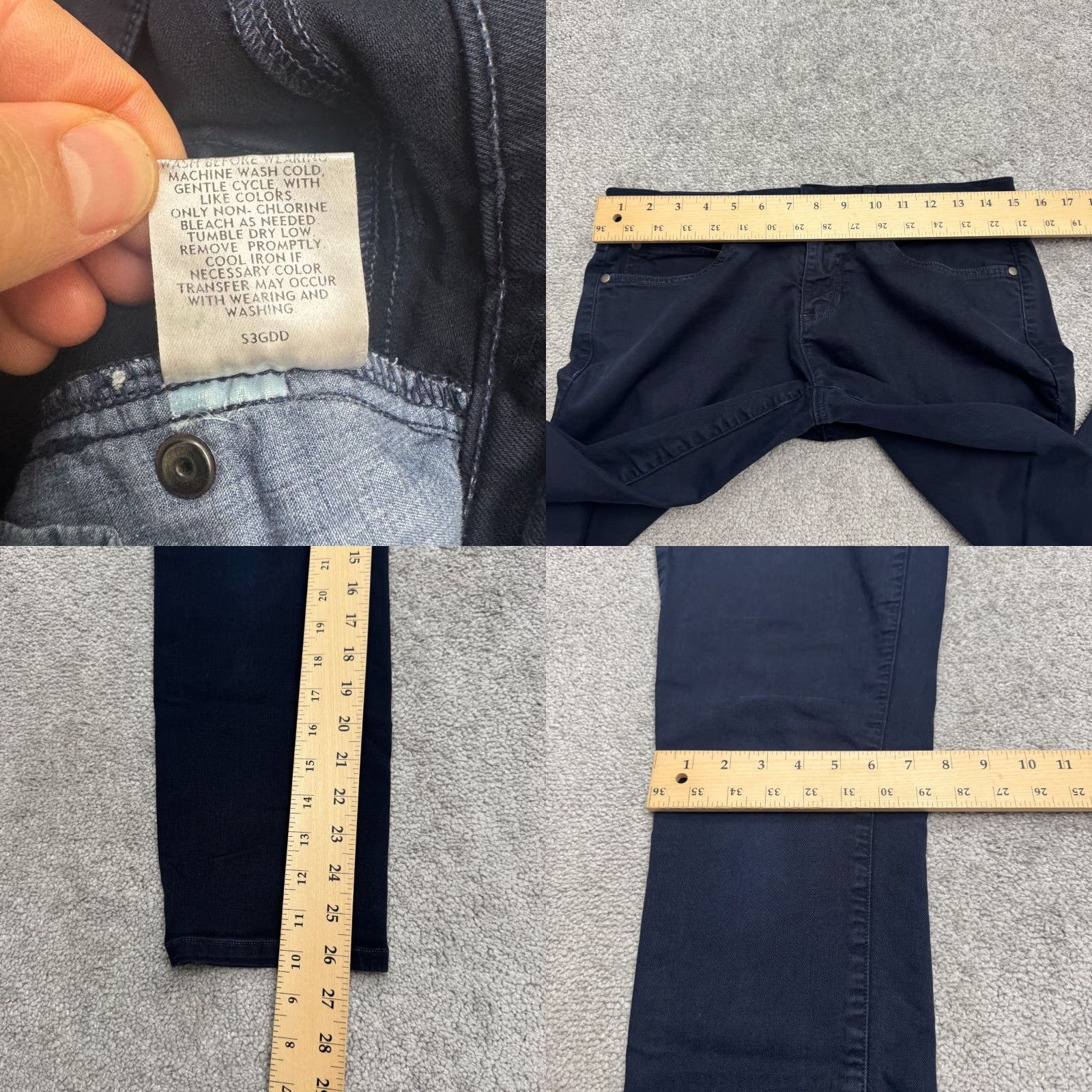 Eileen Fisher Eileen Fisher Womens Organic Coton Low Rise Slim Fit Chino Pants 6P Navy Blue Size 28" / US 6 / IT 42 - 8 Thumbnail