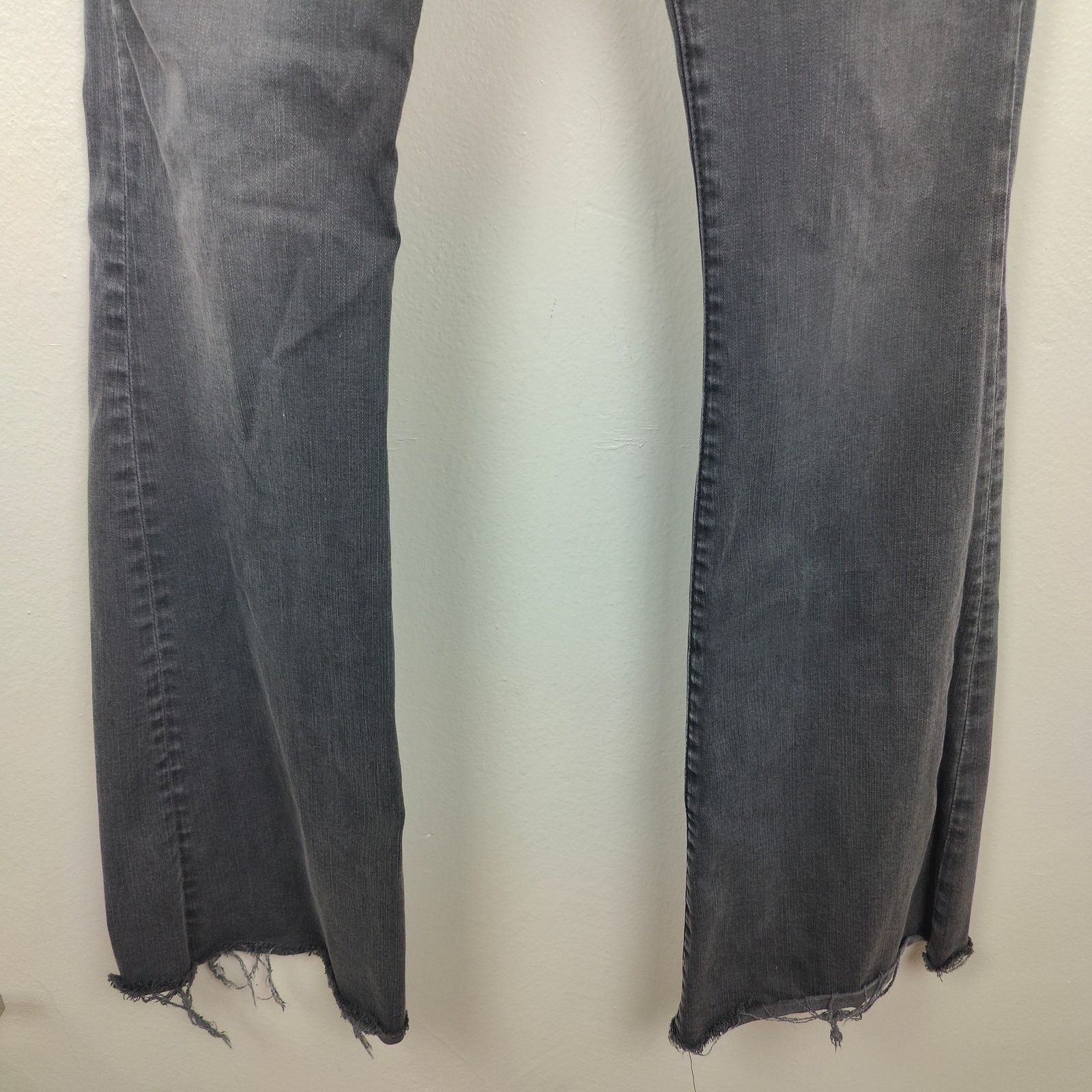 Frame Frame Le High Flare Jeans Womens 32 Gray Wash Raw Hem Size 32" / US 10 / IT 46 - 4 Thumbnail