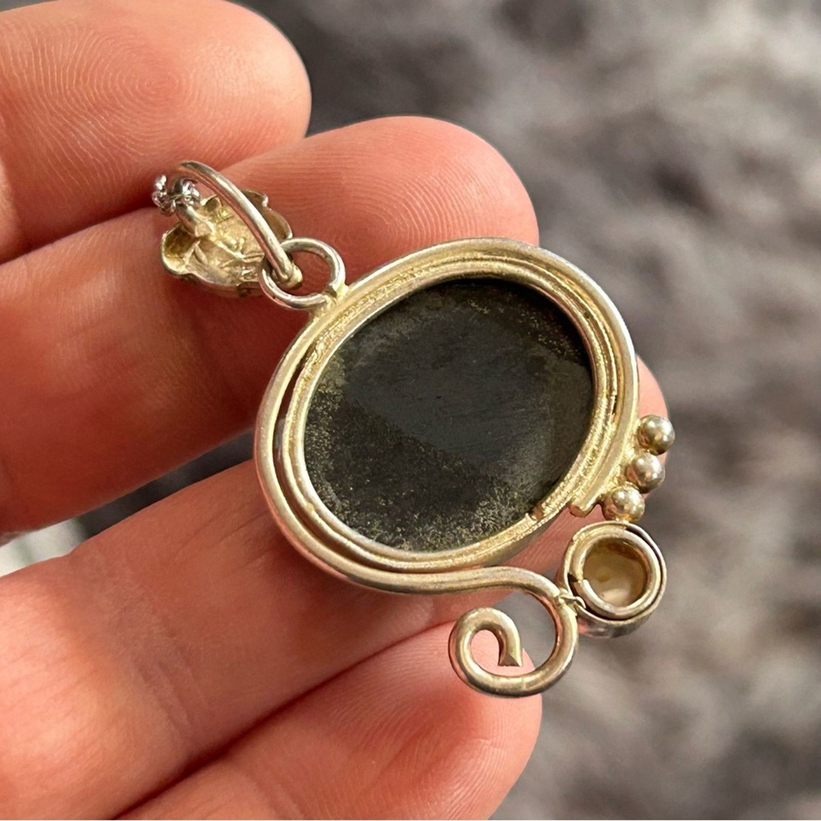 Handmade Handcrafted moissanite druzy genuine pearl pendant necklace Size ONE SIZE - 7 Thumbnail