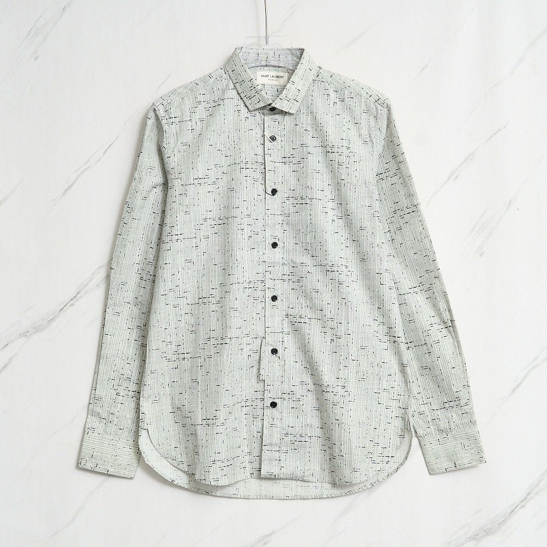 Saint Laurent Paris Saint Laurent Men's Line Cotton Shirt Size US XXS / EU 40 - 1 Thumbnail