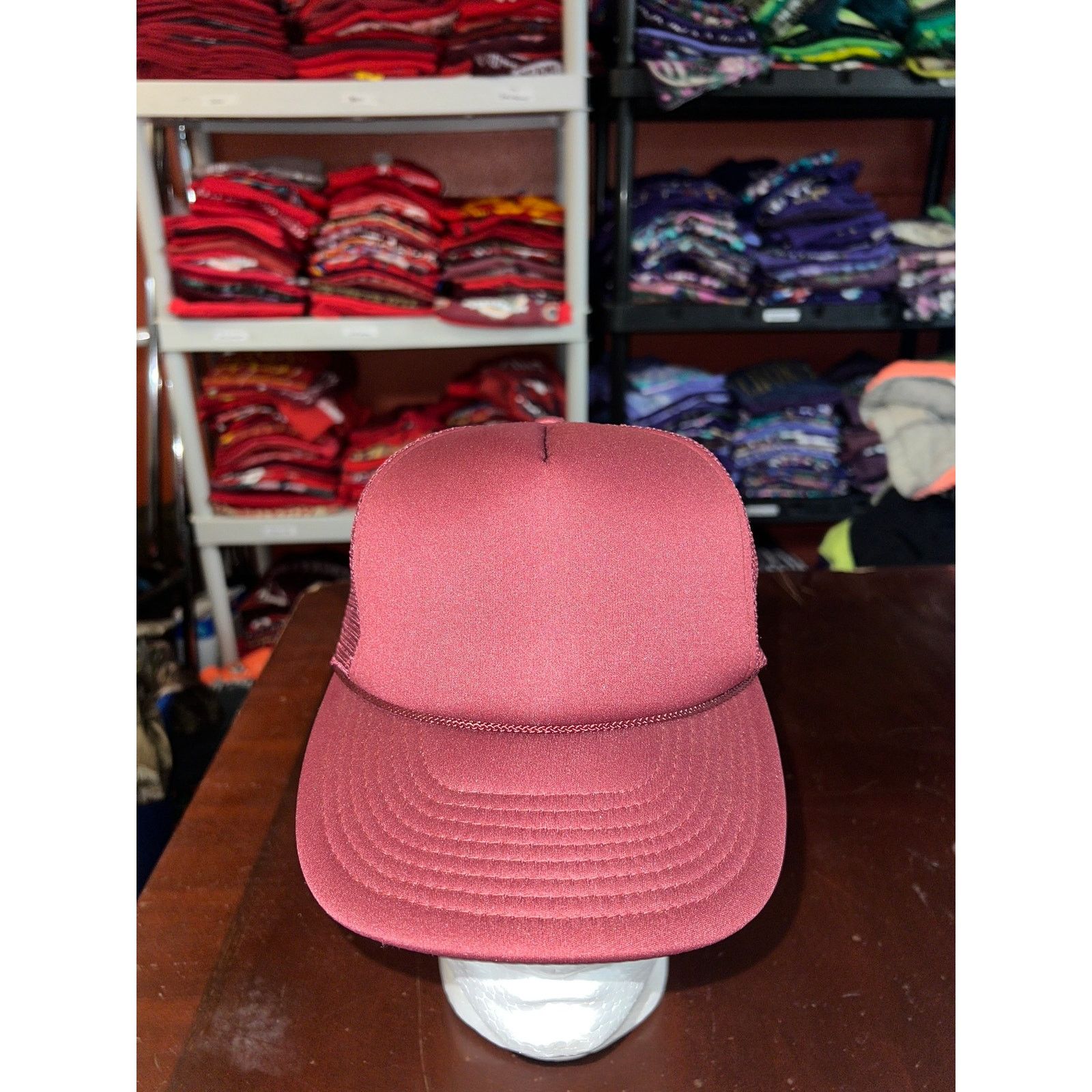 Vintage Vintage Maroon Blank Hat Dark Red George Washington Dollar Size ONE SIZE - 2 Thumbnail