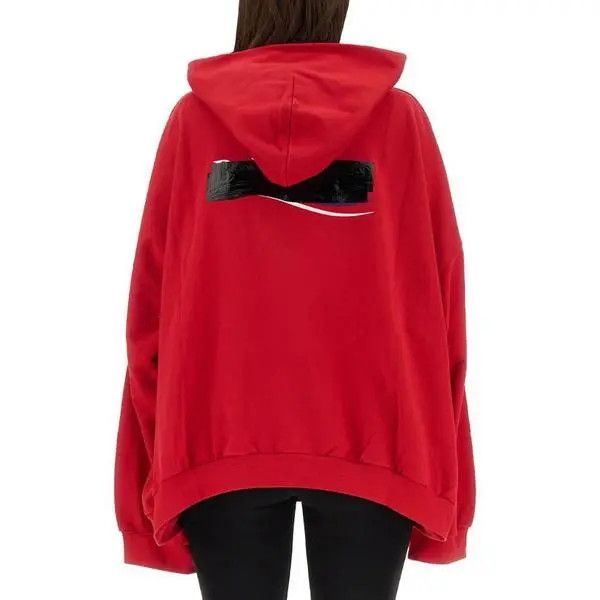 Balenciaga o1s1wg111224 Gaffer Hoodie Oversized in Red Size XS / US 0-2 / IT 36-38 - 4 Thumbnail