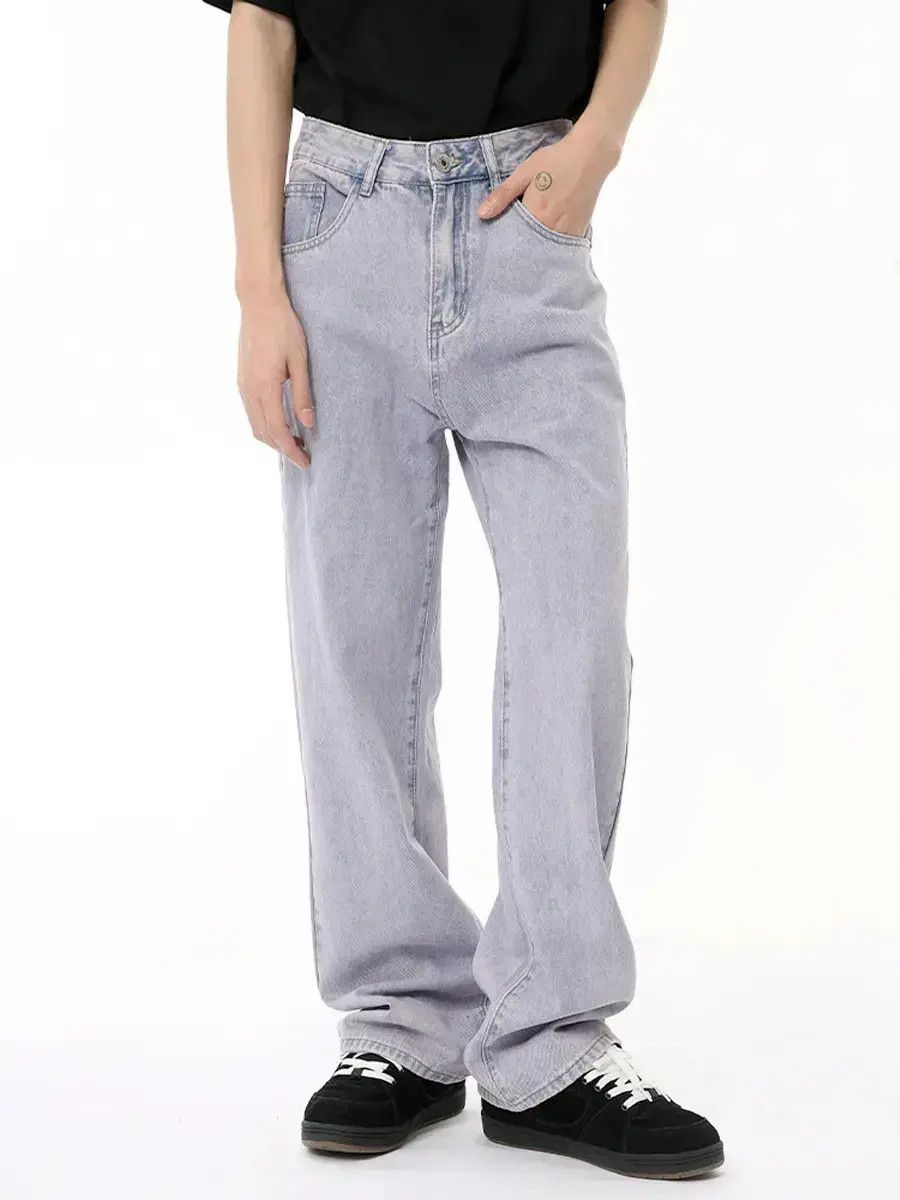 Japanese Brand Retro loose high street light purple jeans Size US 32 / EU 48 - 1 Thumbnail