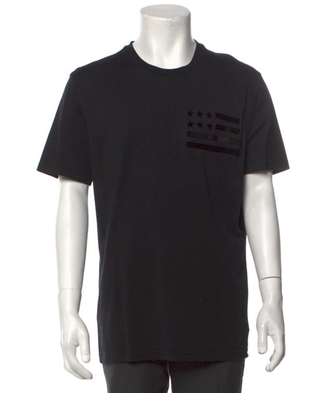 Givenchy Givenchy Sz L Large Black Tee Metal Flag Embellishment Size US L / EU 52-54 / 3 - 1 Thumbnail