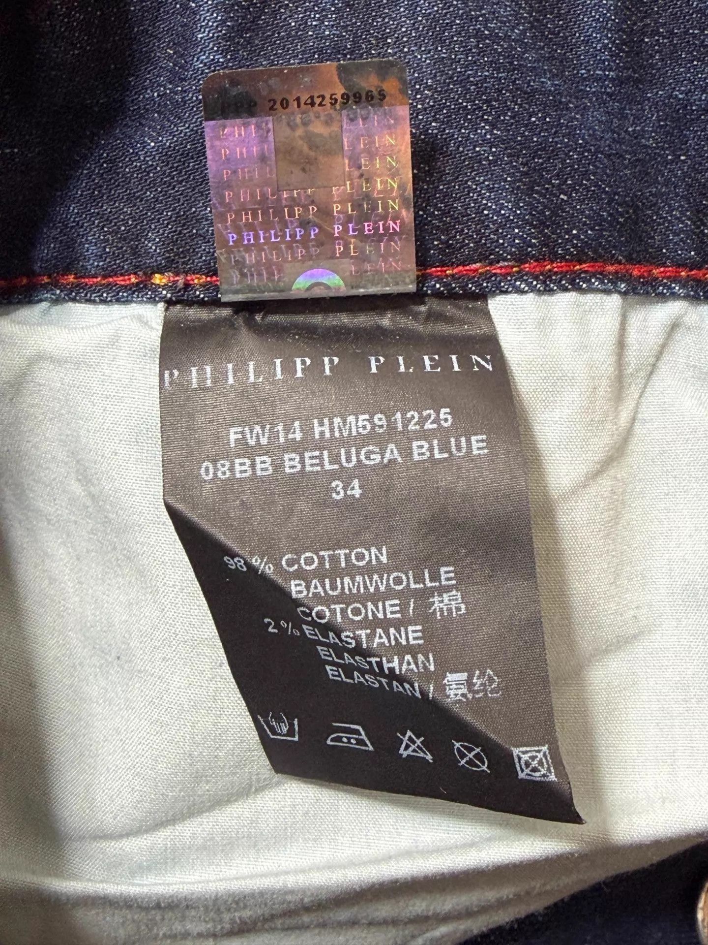 Philipp Plein Blue Denim Jeans with Embroidered Details Size US 34 / EU 50 - 7 Thumbnail