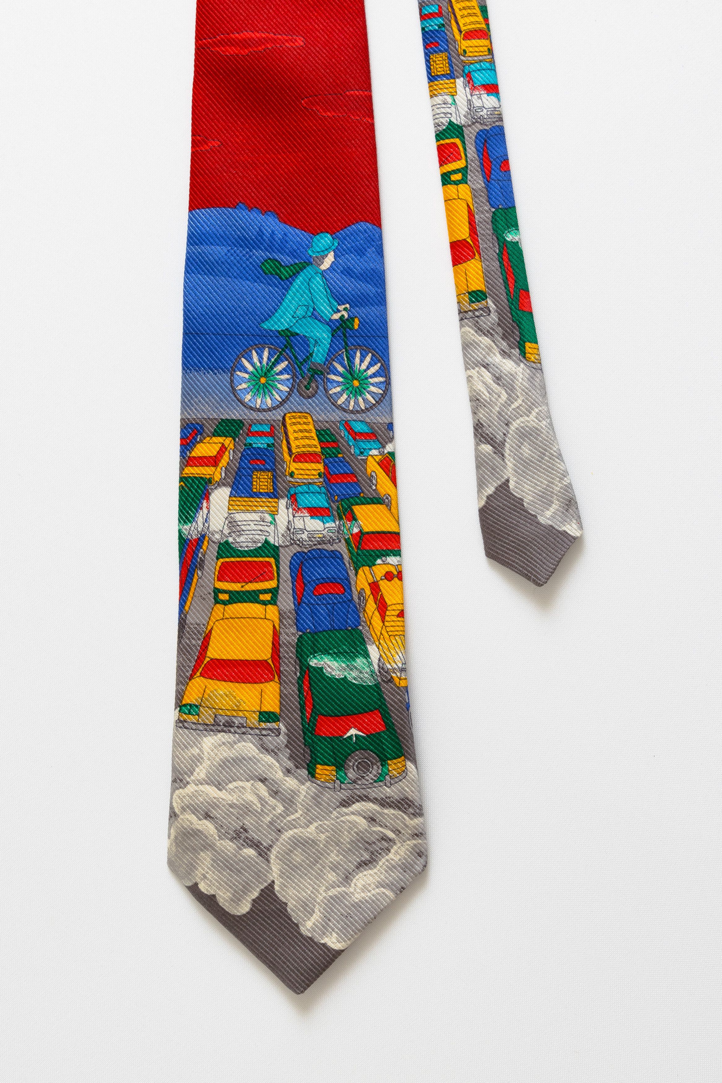 Vintage cars print Tie abstract pattern print necktie 035 Size ONE SIZE - 3 Thumbnail