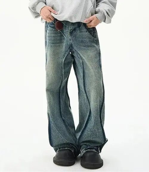 Jean × Vintage y2k washed faded loose baggy jeans Size US 31 - 2 Thumbnail