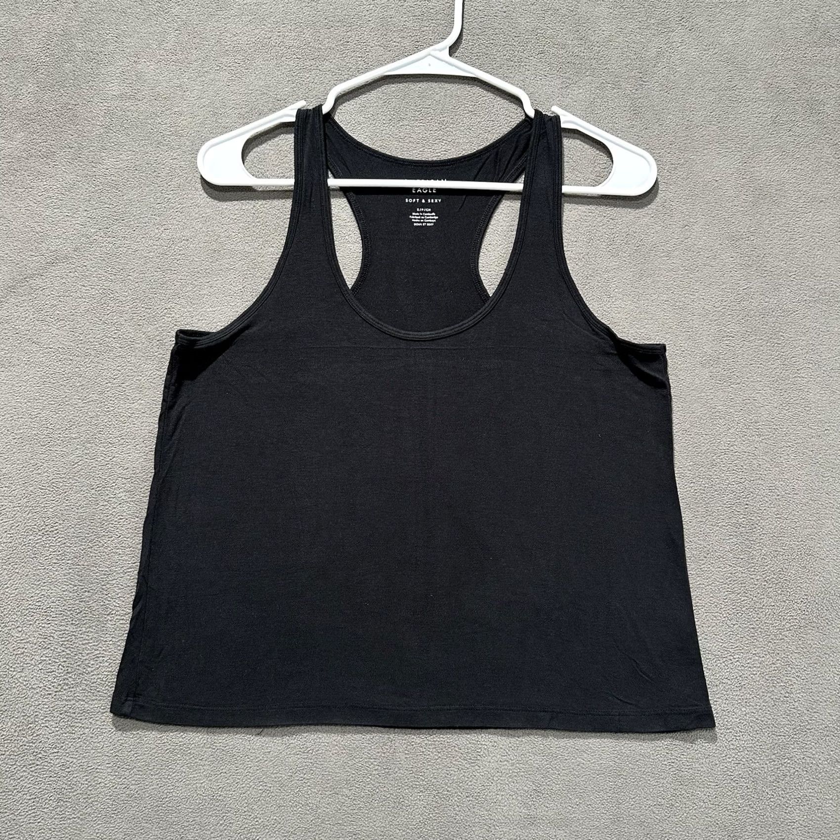 American Eagle Outfitters American Eagle Outfitters Tank Top Womens Small Black Racerback Modal EUC - Black, S, Lightweight, Scoop Neck, Sleeveless, Casual, 90s? Size S / US 4 / IT 40 - 2 Thumbnail