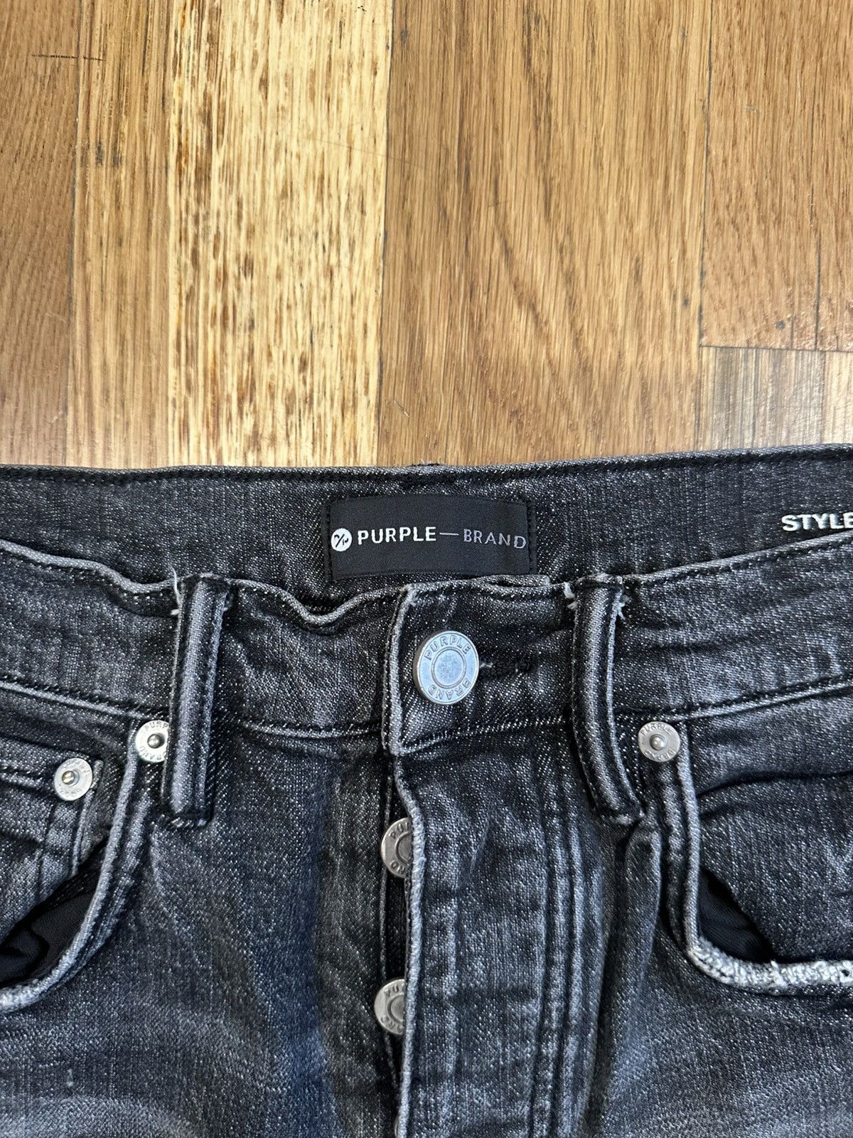 Purple Brand Purple Brand Knee Hole Gray Denim Jeans Size 29 Size US 29 - 3 Thumbnail