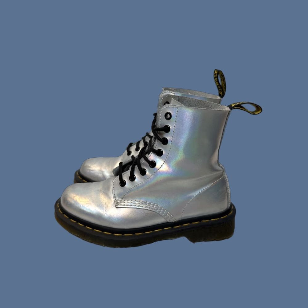Dr. Martens Dr Martens Pascal Rs Silver Reflective Leather Ankle Boot Womens US Size 7 Size US 7 / IT 37 - 1 Thumbnail