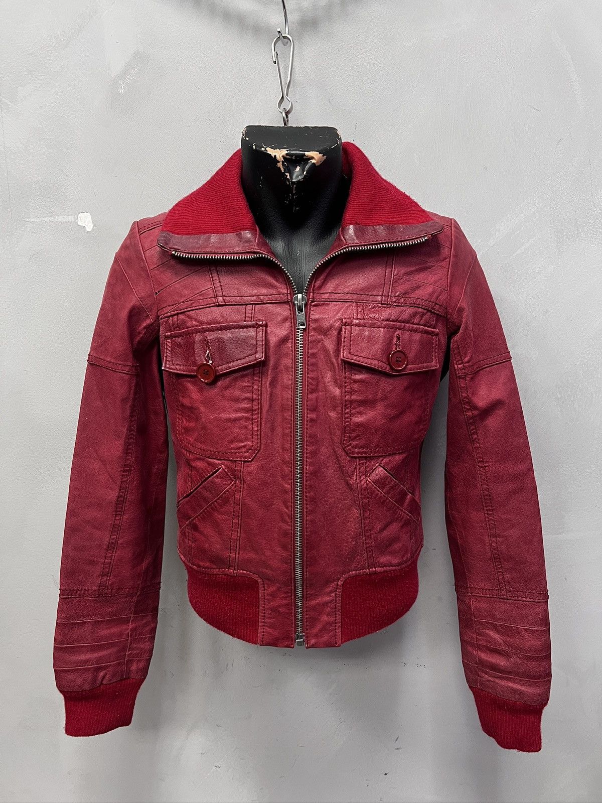14th Addiction Slim leather avant garde y2k bomber jacket 14th addiction Size US XS / EU 42 / 0 - 1 Thumbnail
