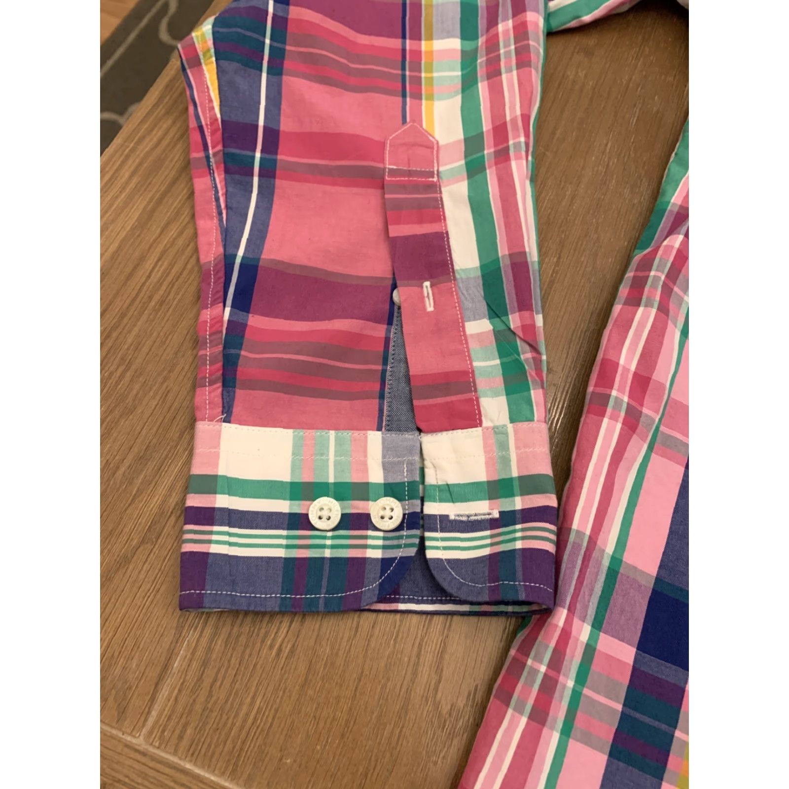 Tommy Hilfiger TOMMY HILFIGER Plaid Button-Up Shirt - Long Sleeve - Adult Large - Pink Green - Mens Size US L / EU 52-54 / 3 - 3 Thumbnail