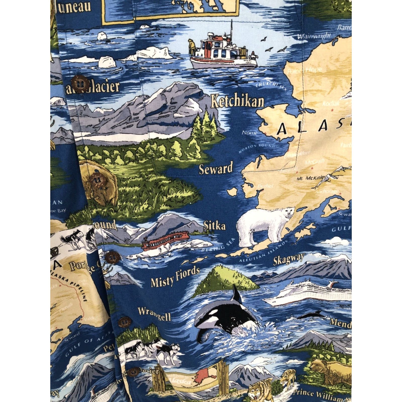 Vintage DAVID CAREY Originals ALASKA THEME Mens 3XL Shirt Size US XXL / EU 58 / 5 - 5 Thumbnail