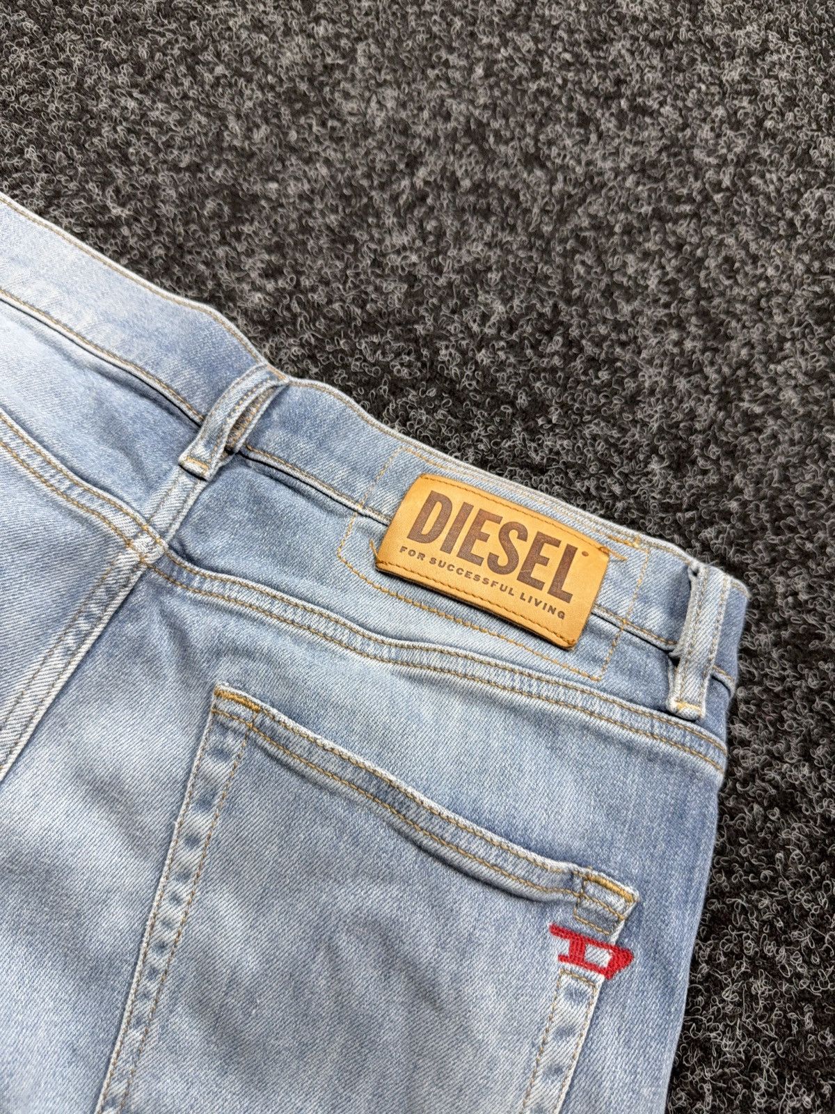 Diesel 00s Y2K Luxury vntg Diesel D-Strukt Slim Light Wash Jeans Size US 32 / EU 48 - 19 Thumbnail