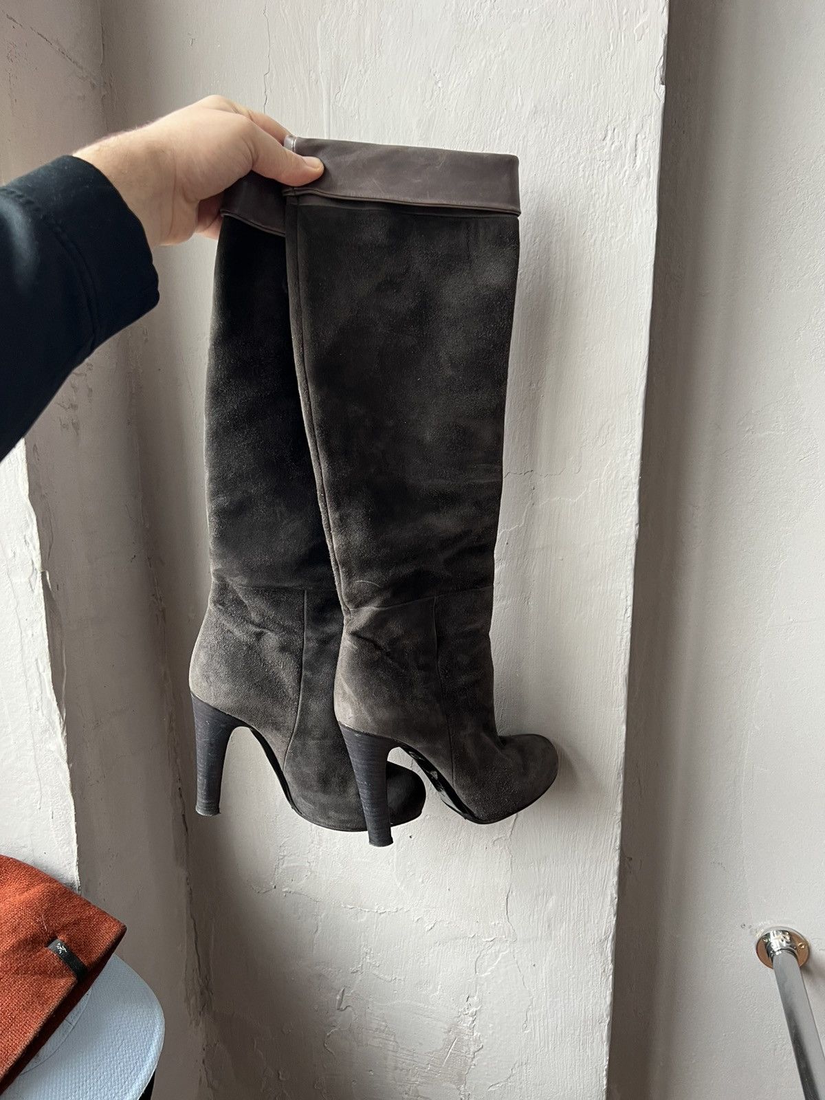 Dolce & Gabbana VINTAGE DOLCE&GABBANA ITALY WESTERN SUEDE KNEE BOOTS HEELS Size US 7 / IT 37 - 2 Thumbnail