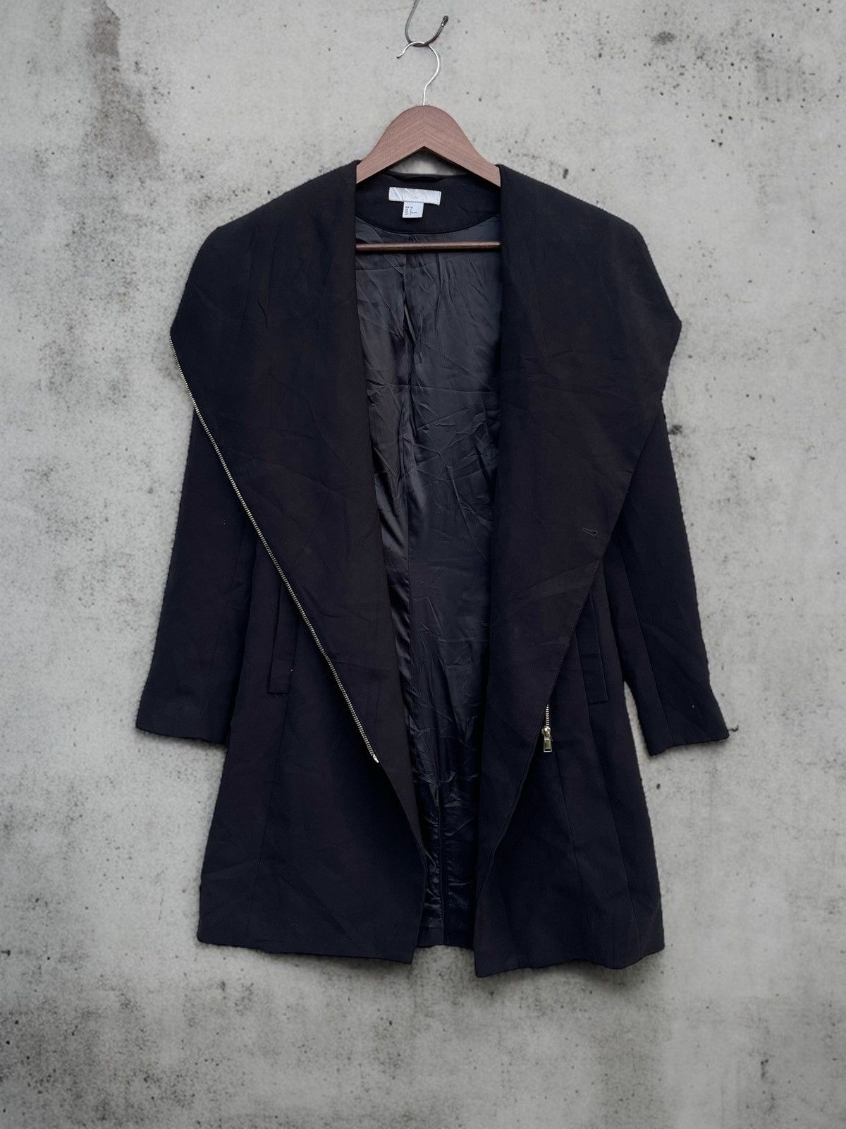 H&M H&M WOMEN'S ASYMMETRICAL ZIPPER COAT/JACKET Size S / US 4 / IT 40 - 3 Thumbnail