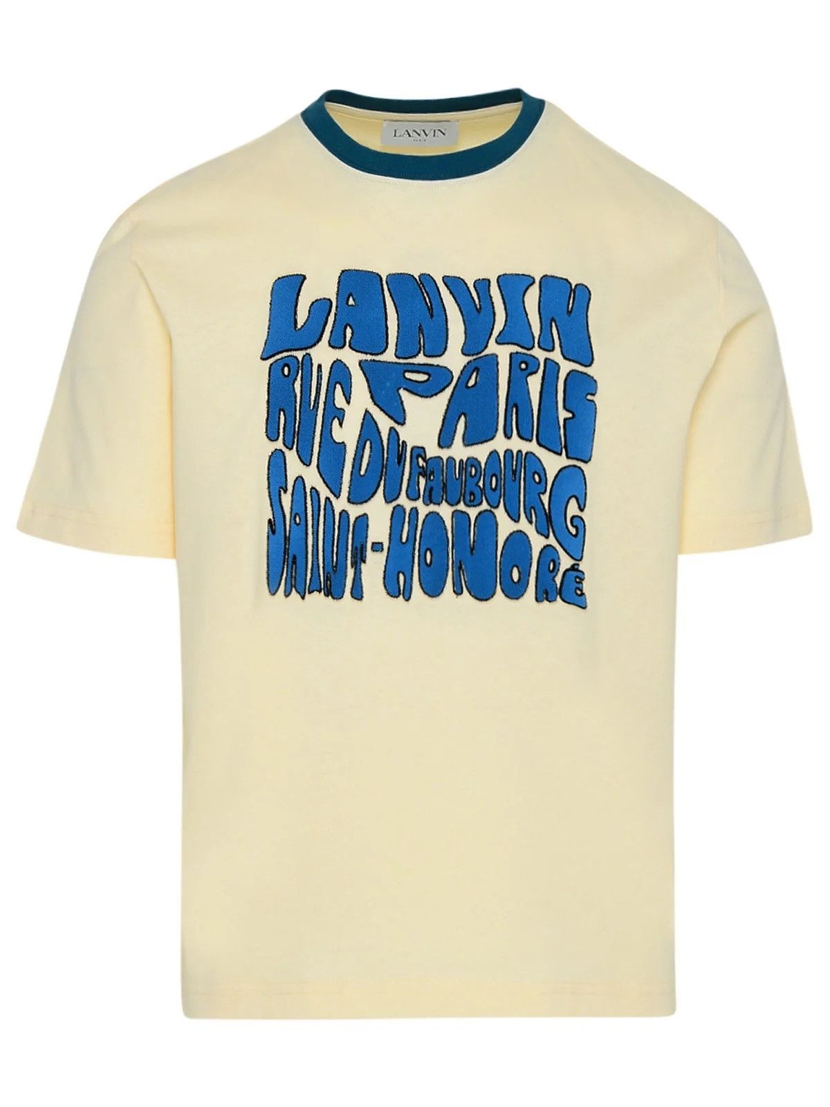 Lanvin LANVIN Slogan Print T-Shirt Large Cream Size US L / EU 52-54 / 3 - 5 Thumbnail