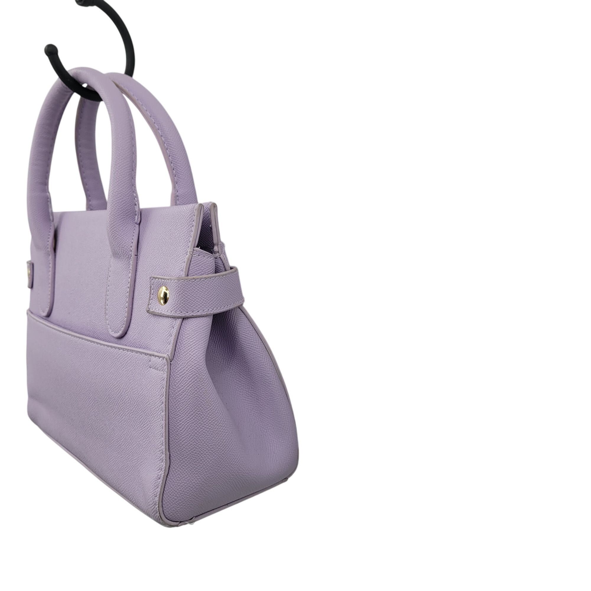 Bebe Womens Vegan Evie Satchel Bag Lilac Pastel Purple Faux