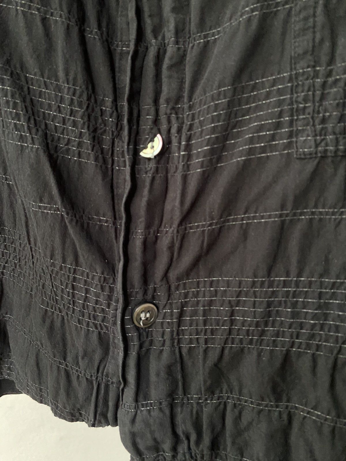 Issey Miyake Plantation Black Ruched Long-Sleeve Blouse Size M / US 6-8 / IT 42-44 - 3 Thumbnail