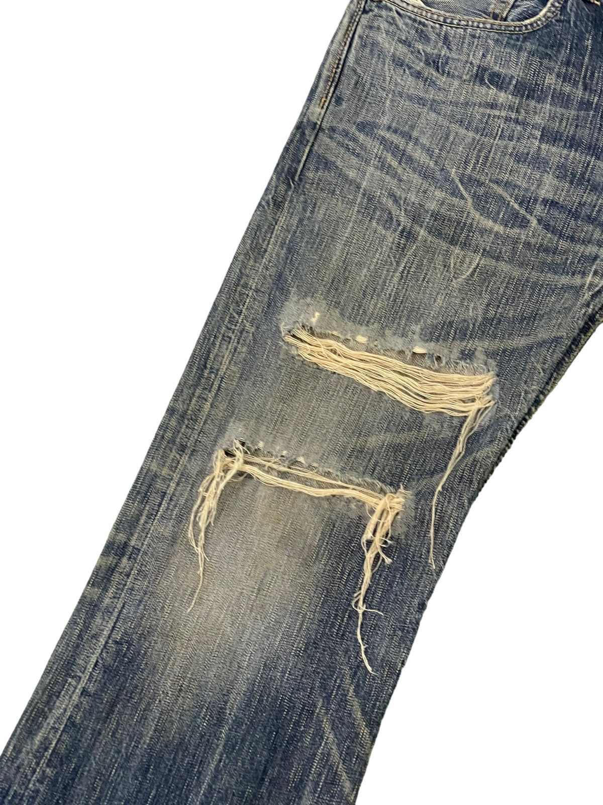 Edwin Flare Jeans Edwin Japan Faded Distress Boot Cut 8🟦0 Size US 35 - 6 Thumbnail