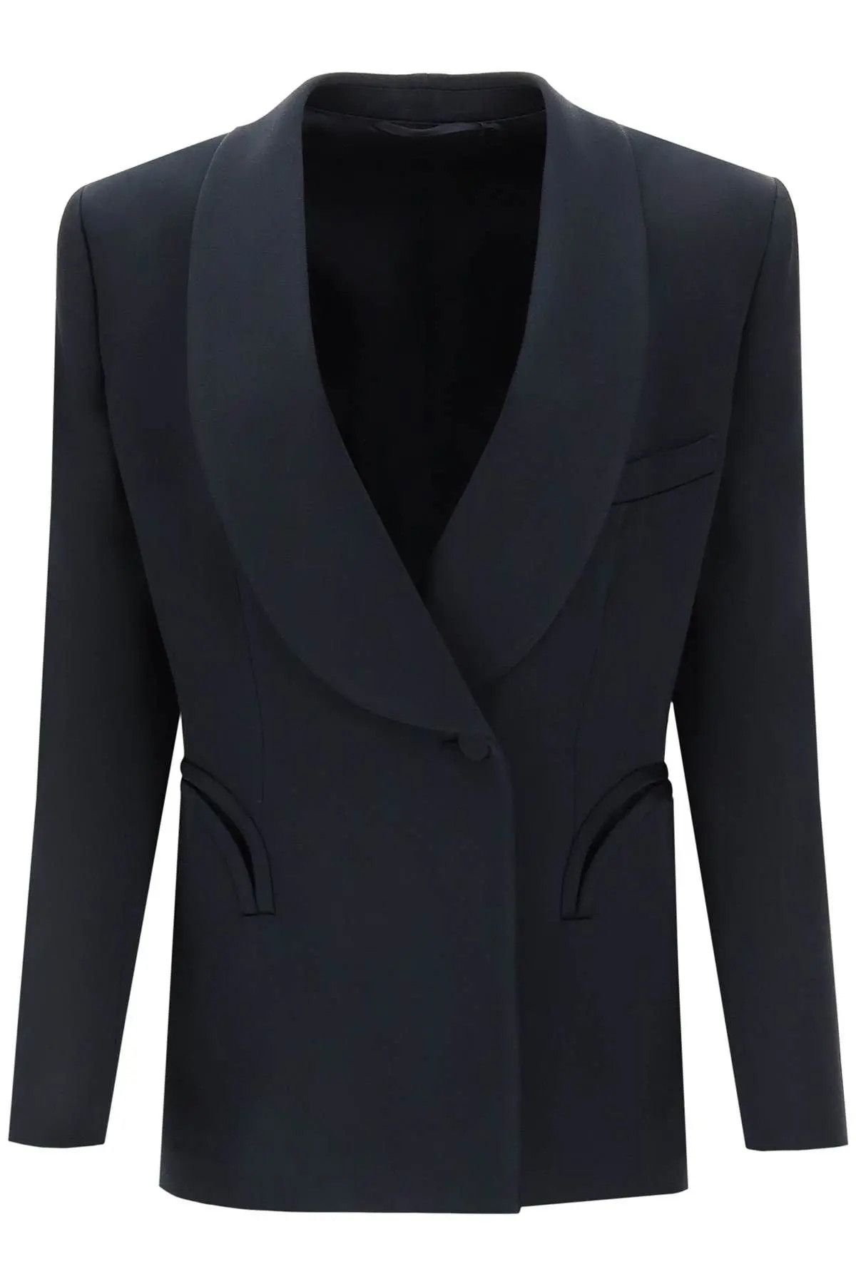 image of O1S22I1N0424 'heart Smoking Novalis Double-Breasted Blazer in Blue, Women's (Size Medium)