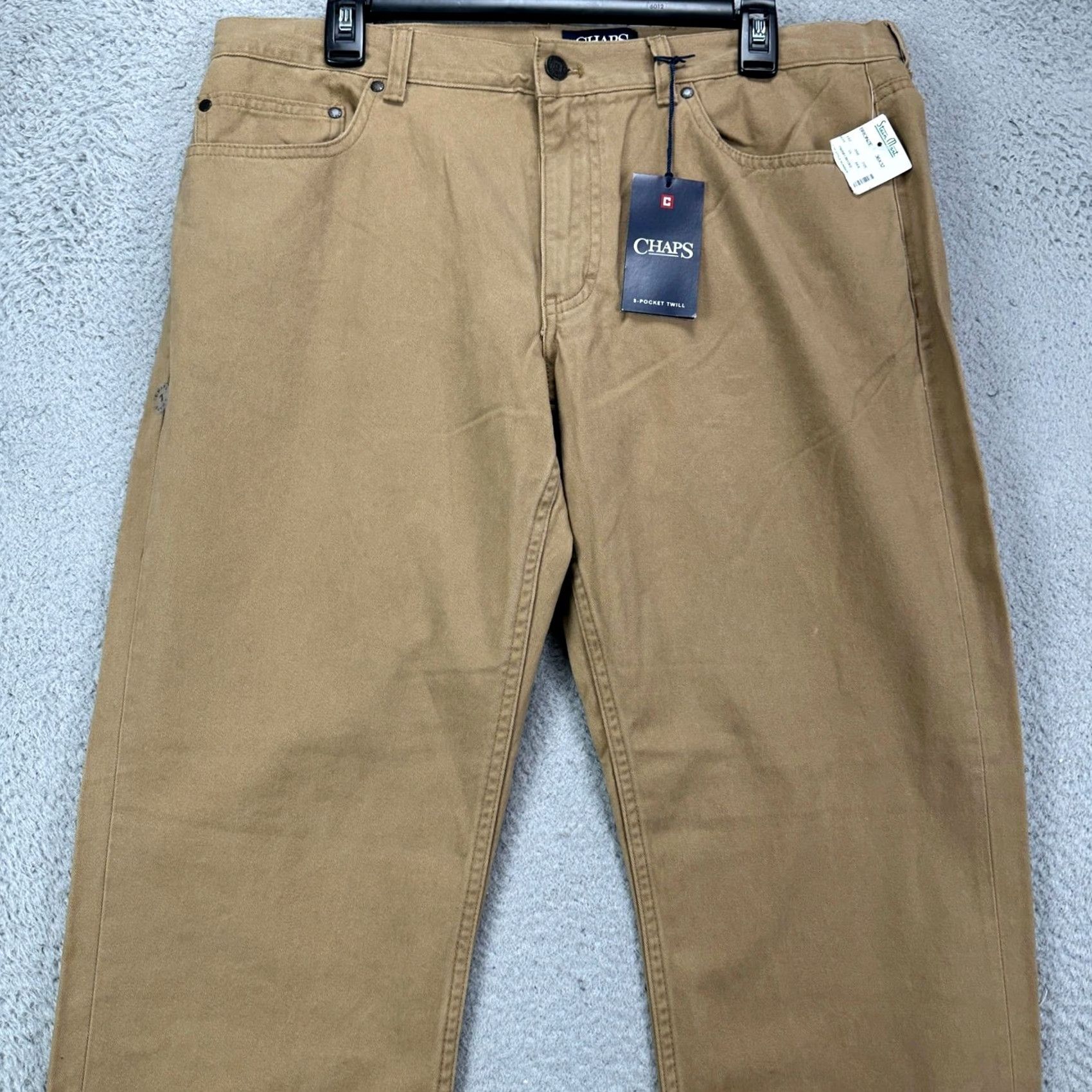 Chaps Chaps Khakis Pants Brown Mens 36X32 Straight Leg Flat Front 5 Pocket Twill NEW Size US 36 / EU 52 - 3 Thumbnail