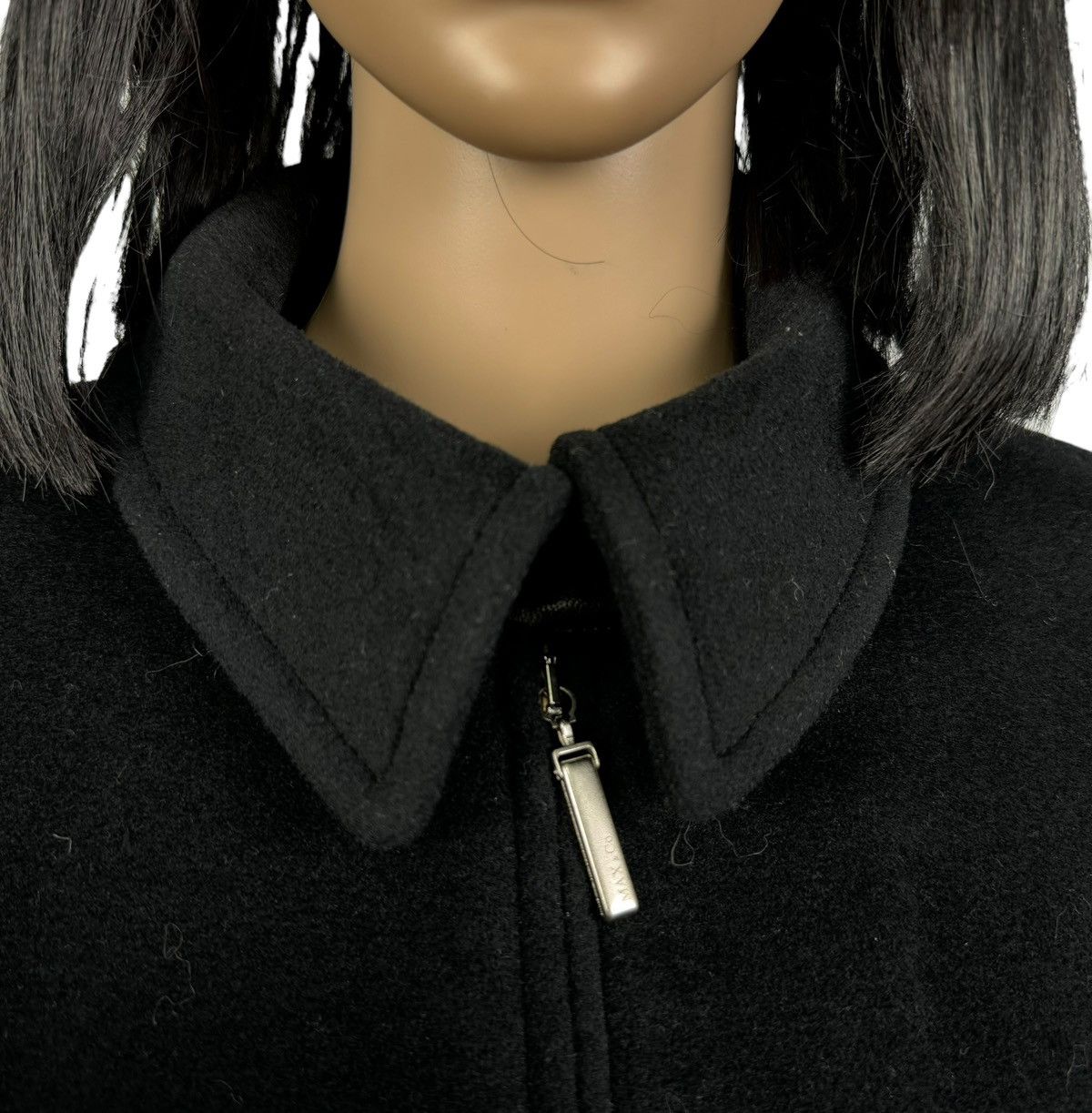 MAX&Co. Max&Co Wool-Angora Zip Coat Leather Trim size IT44 US10 Size M / US 6-8 / IT 42-44 - 3 Thumbnail