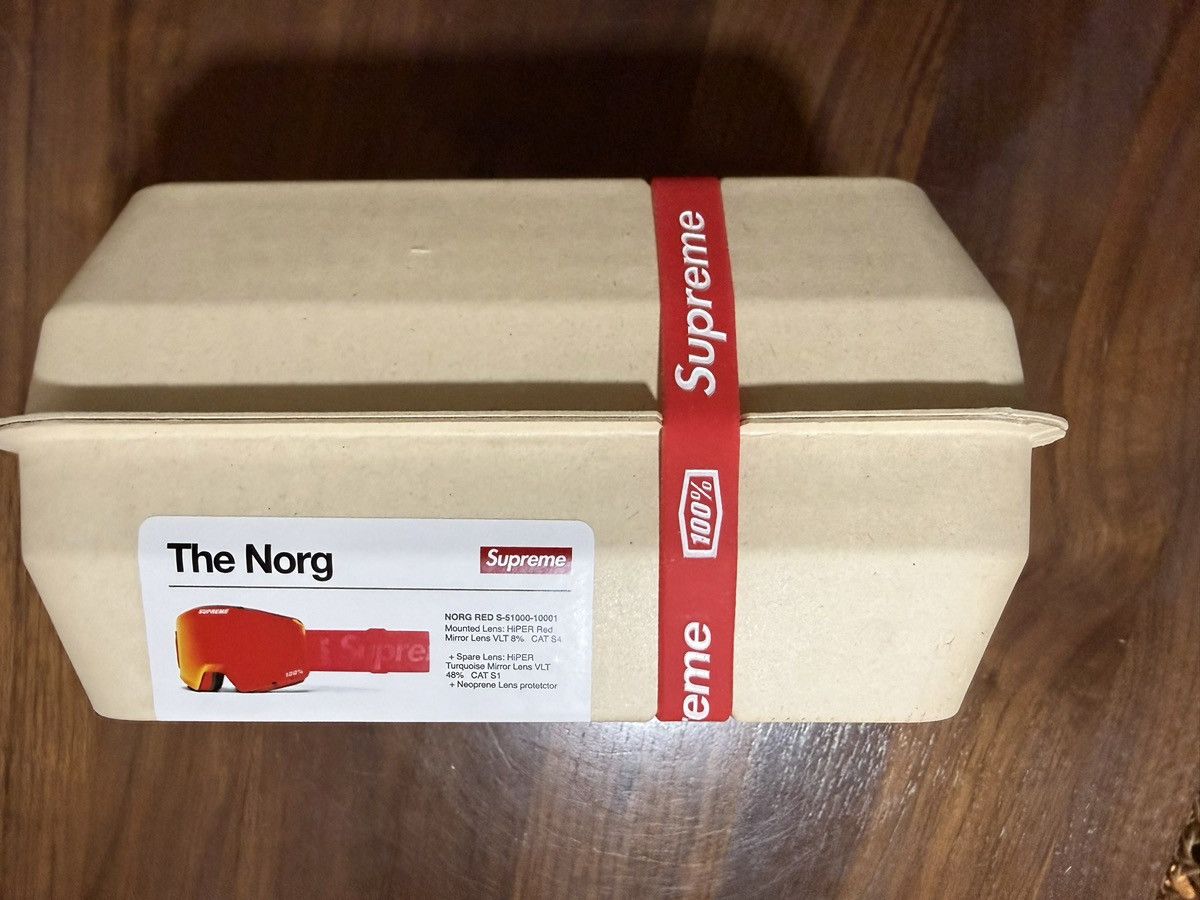 Supreme Supreme 100% NORG Goggles Red NYC Ski Snowboard HiPER® Lens Size ONE SIZE - 6 Thumbnail