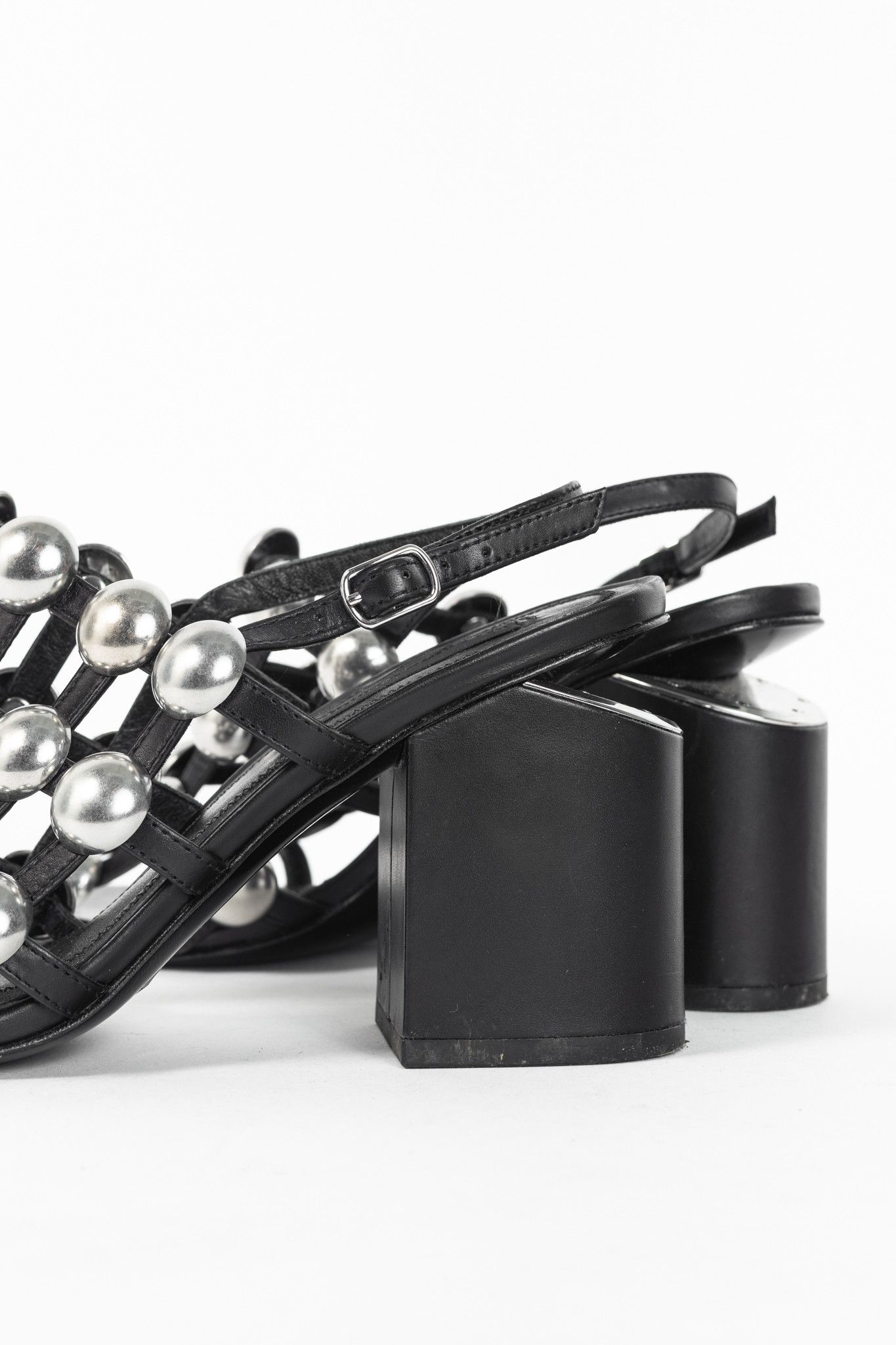 Alexander Wang Alexander Wang Nadia Black Leather Studded-Cage Sandals Size US 6 / IT 36 - 8 Thumbnail