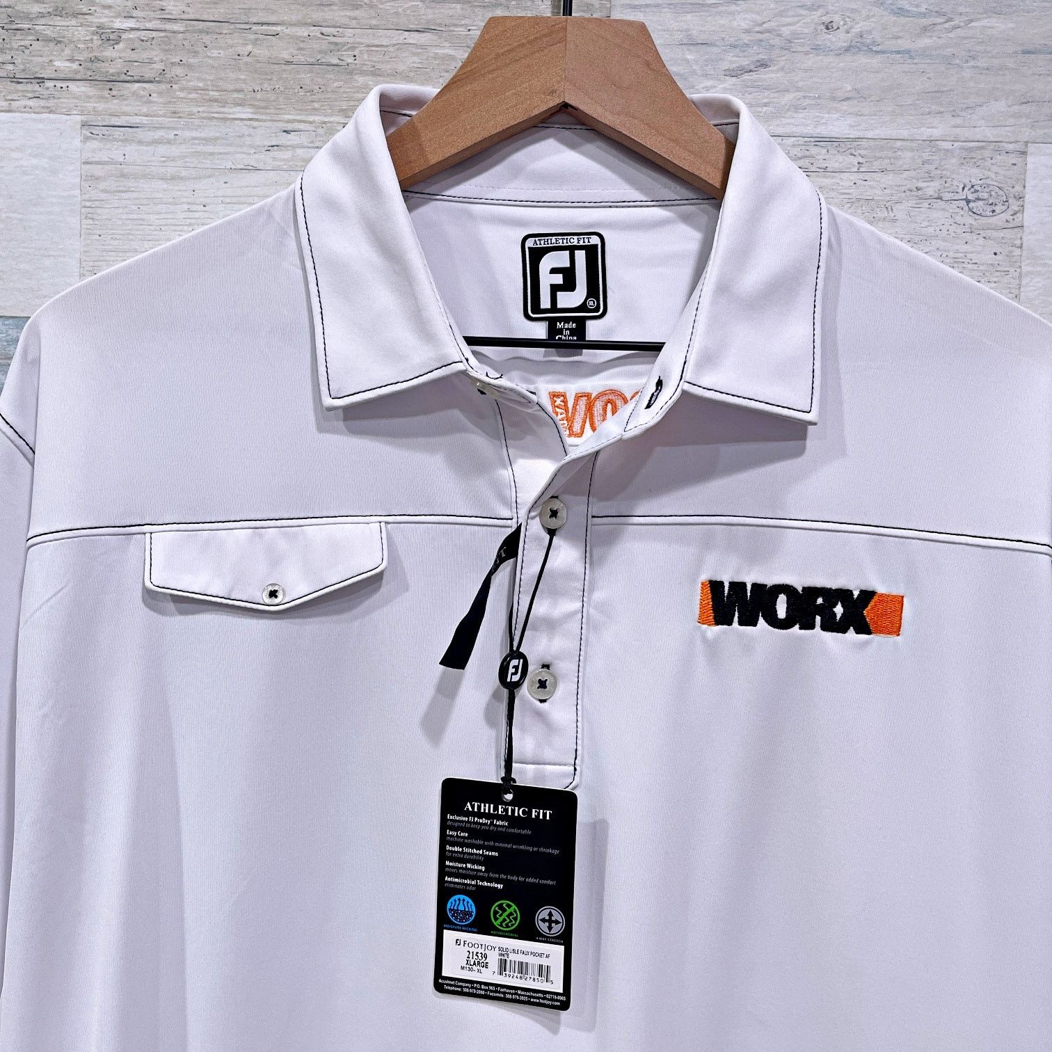 Footjoy WORX Power Share Tools Polo Shirt White FootJoy Mens XL Size US XL / EU 56 / 4 - 2 Thumbnail