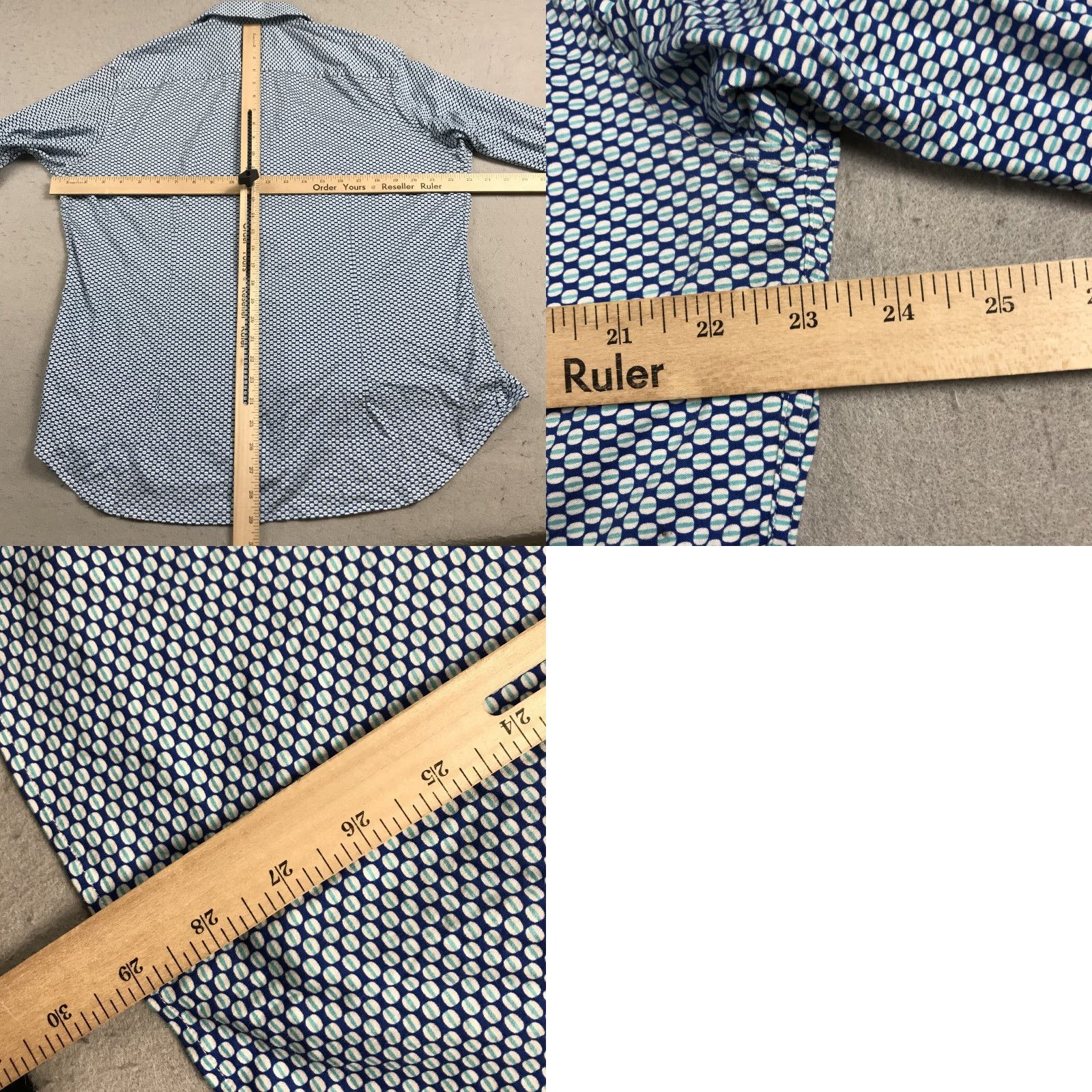 Vintage Buttercloth Mens XL Blue White Contrast Geometric Button-Up Shirt 100% Cotton Casual Long Sleeve Vintage No Size US XL / EU 56 / 4 - 8 Thumbnail