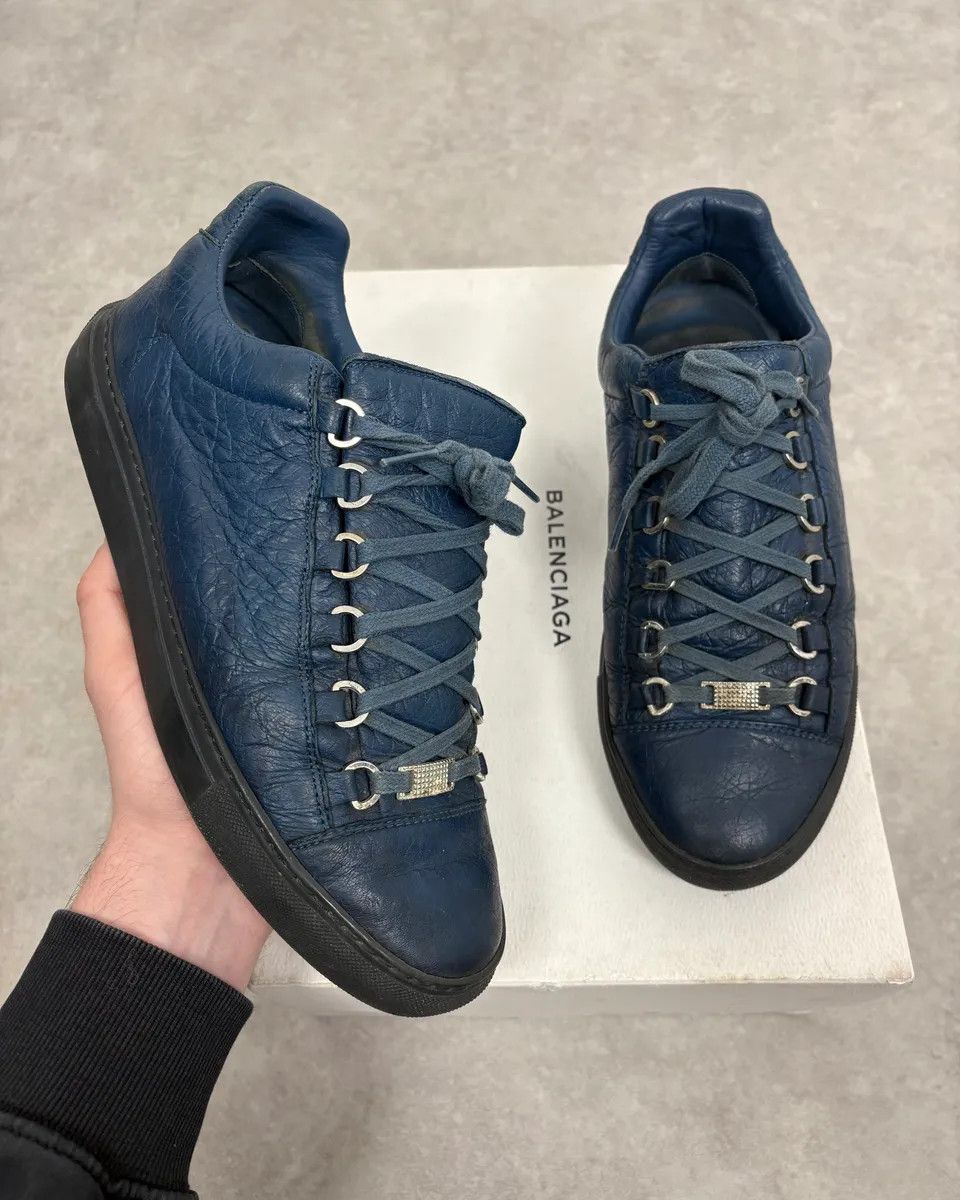 Balenciaga Balenciaga Arena Low Navy Leather Sneakers Size US 8.5 / EU 41-42 - 1 Thumbnail