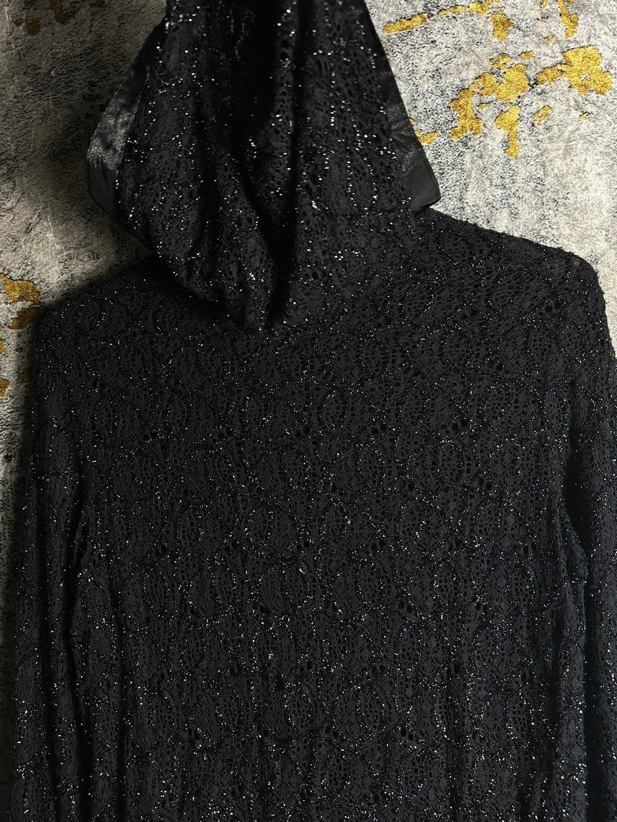 If Six Was Nine × Japanese Brand × Le Grande Bleu (L.G.B.) IF SIX WAS NINE LGB STYLE MESH LUTH GLITTER BLACK HOODIE Size US S / EU 44-46 / 1 - 10 Thumbnail