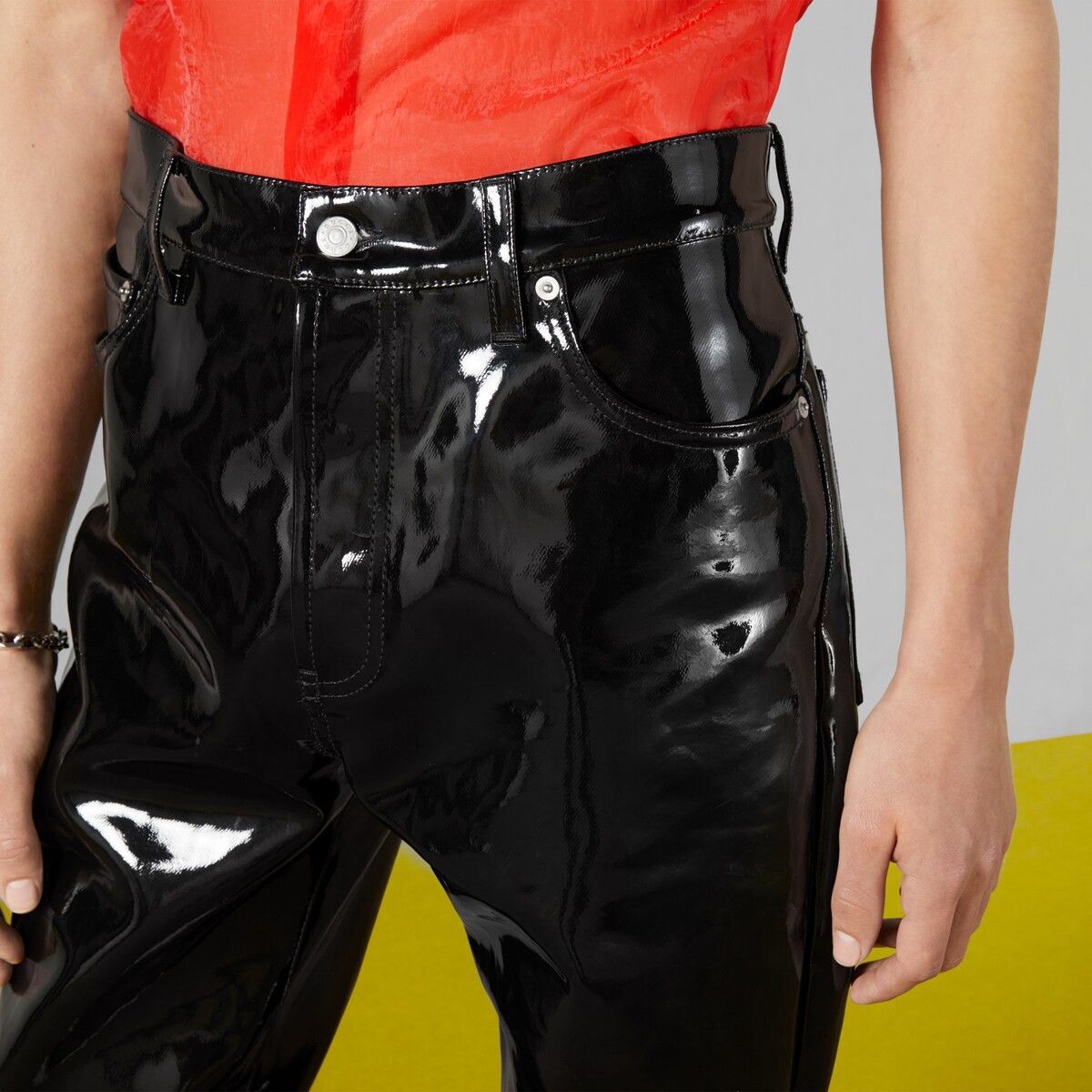 Gucci 34 - Gucci Black Vinyl Pants Trousers Size US 34 / EU 50 - 4 Thumbnail