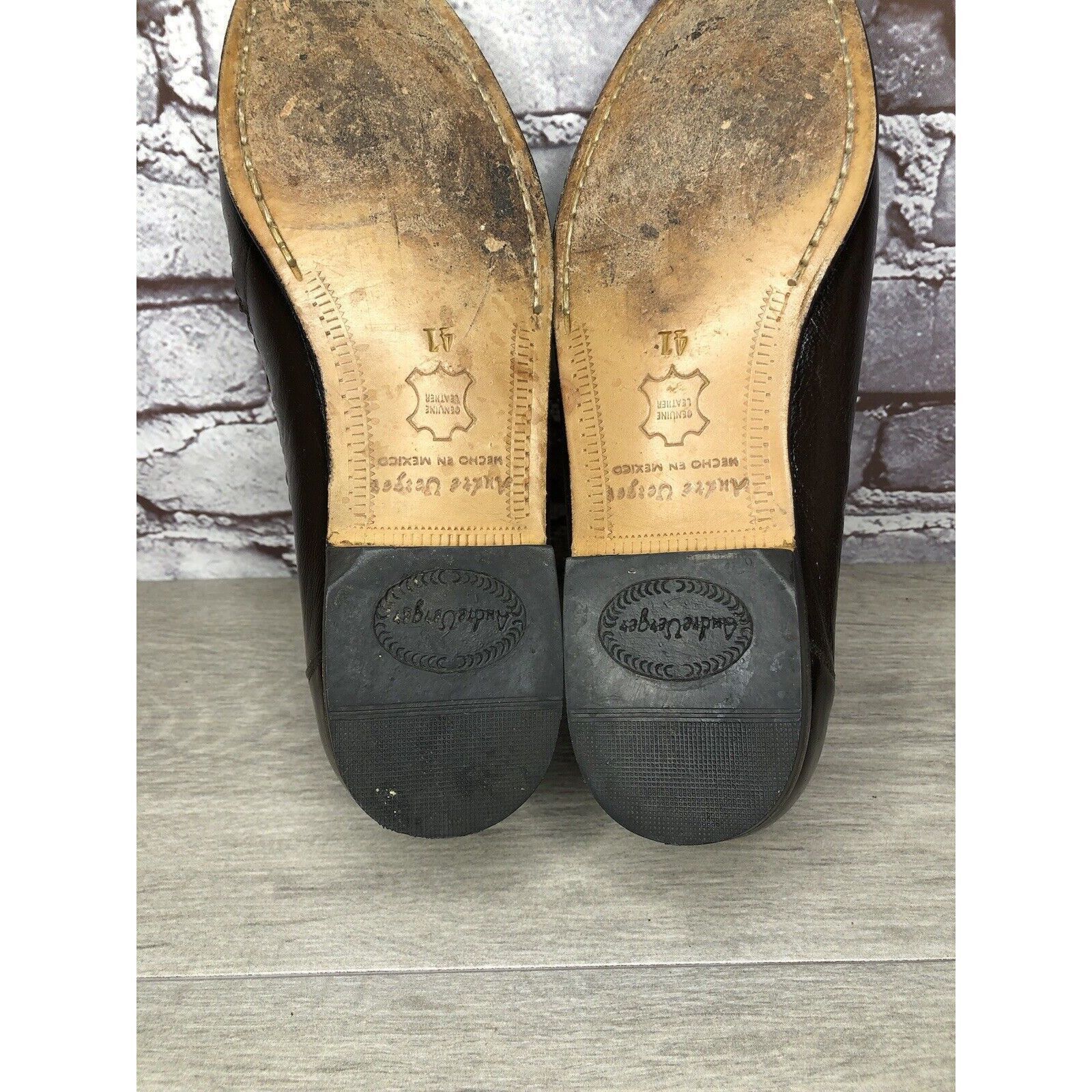 Other Andre Verger Brown Leather Tassel Loafers Handsewn Shoes Men Size US 8 / EU 41 - 8 Thumbnail