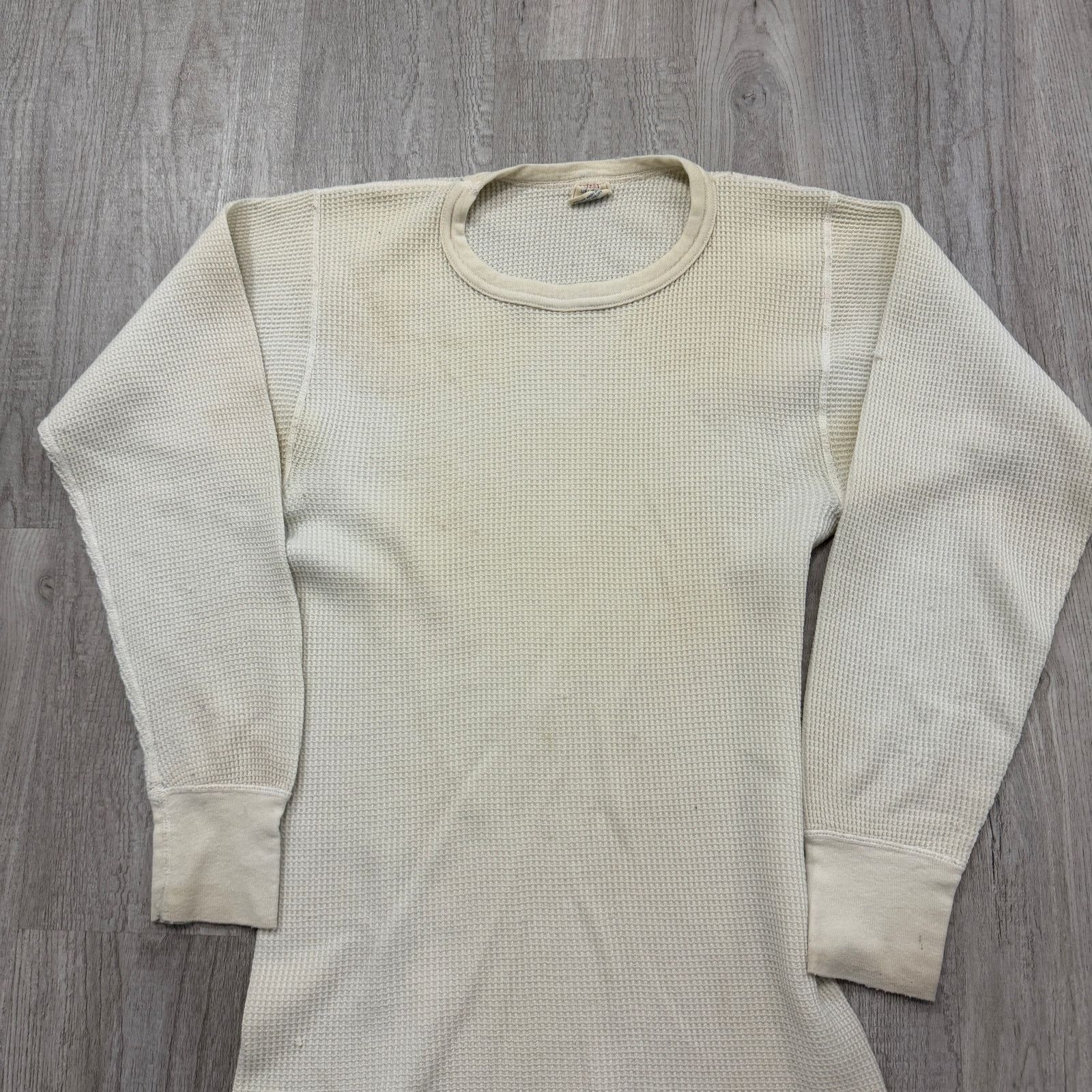 Vintage Vintage JE Morgan Thermal Shirt Men's XL White 80s Waffle Size US XL / EU 56 / 4 - 2 Thumbnail