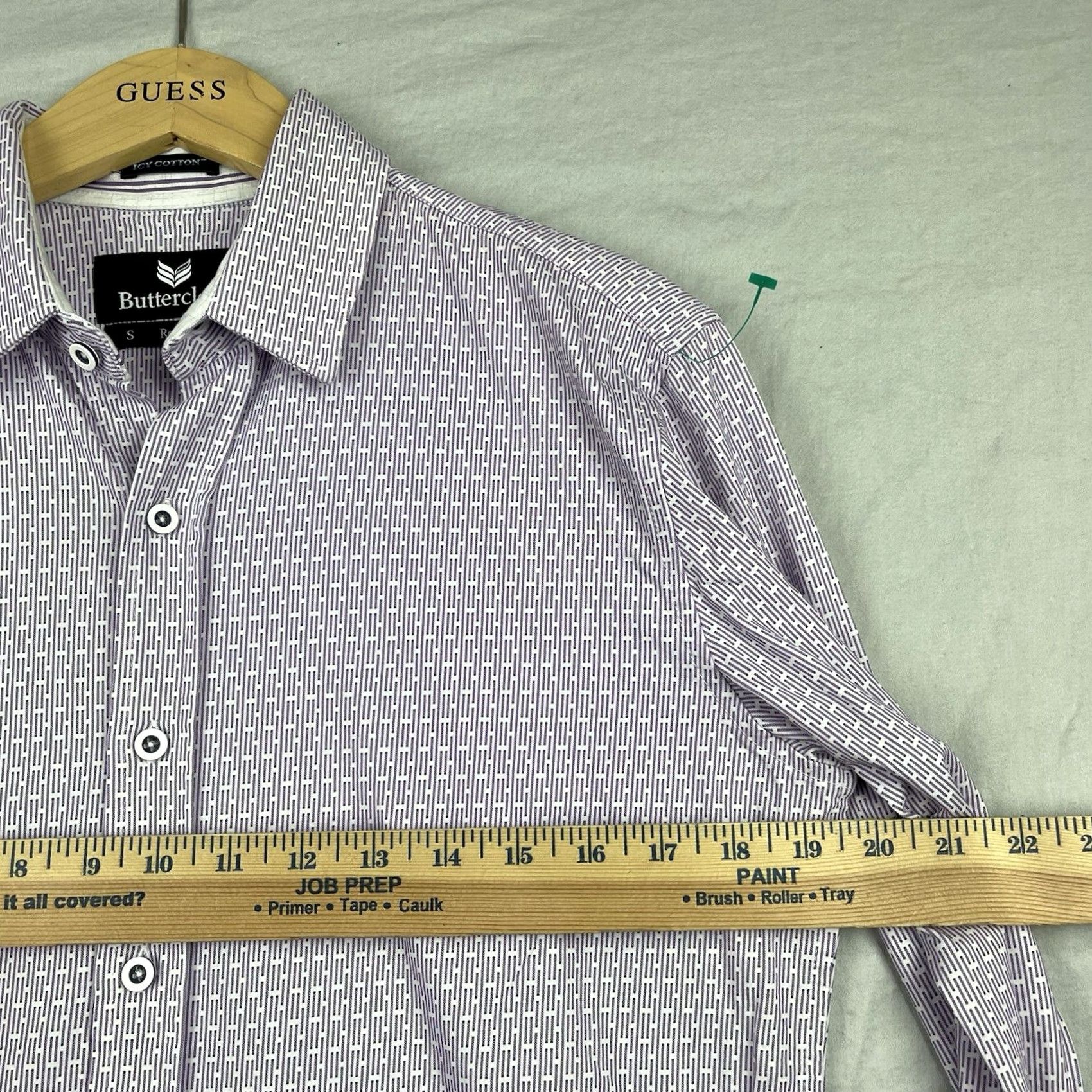 Vintage Buttercloth Shirt Men Small Icy Cotton Button Up Regular Fit Stretch Long Sleeve Size US S / EU 44-46 / 1 - 6 Thumbnail