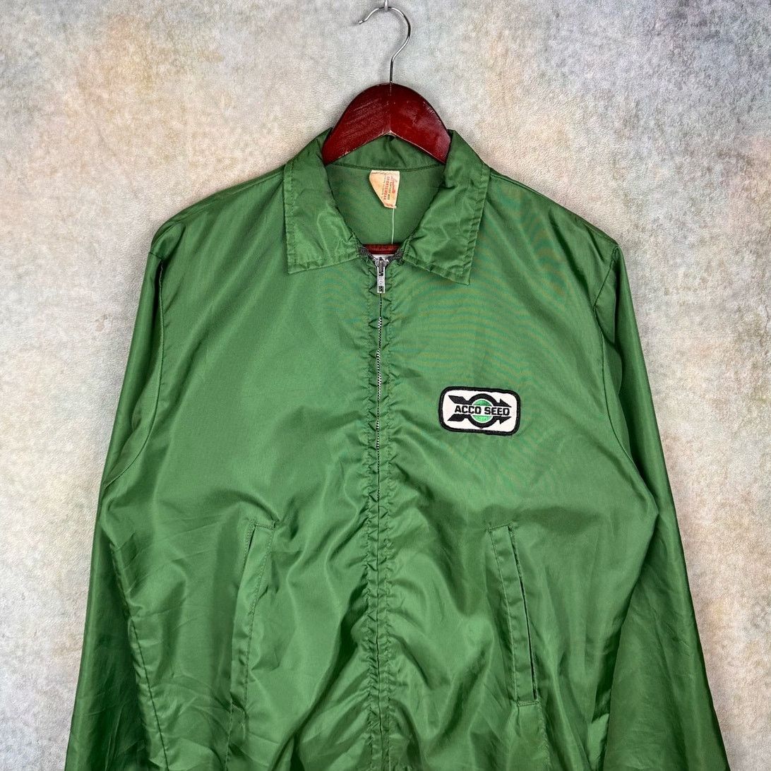 Vintage VTG 70s Racing Full Zip Jacket Mens Sz M Green Patch Size US M / EU 48-50 / 2 - 1 Thumbnail